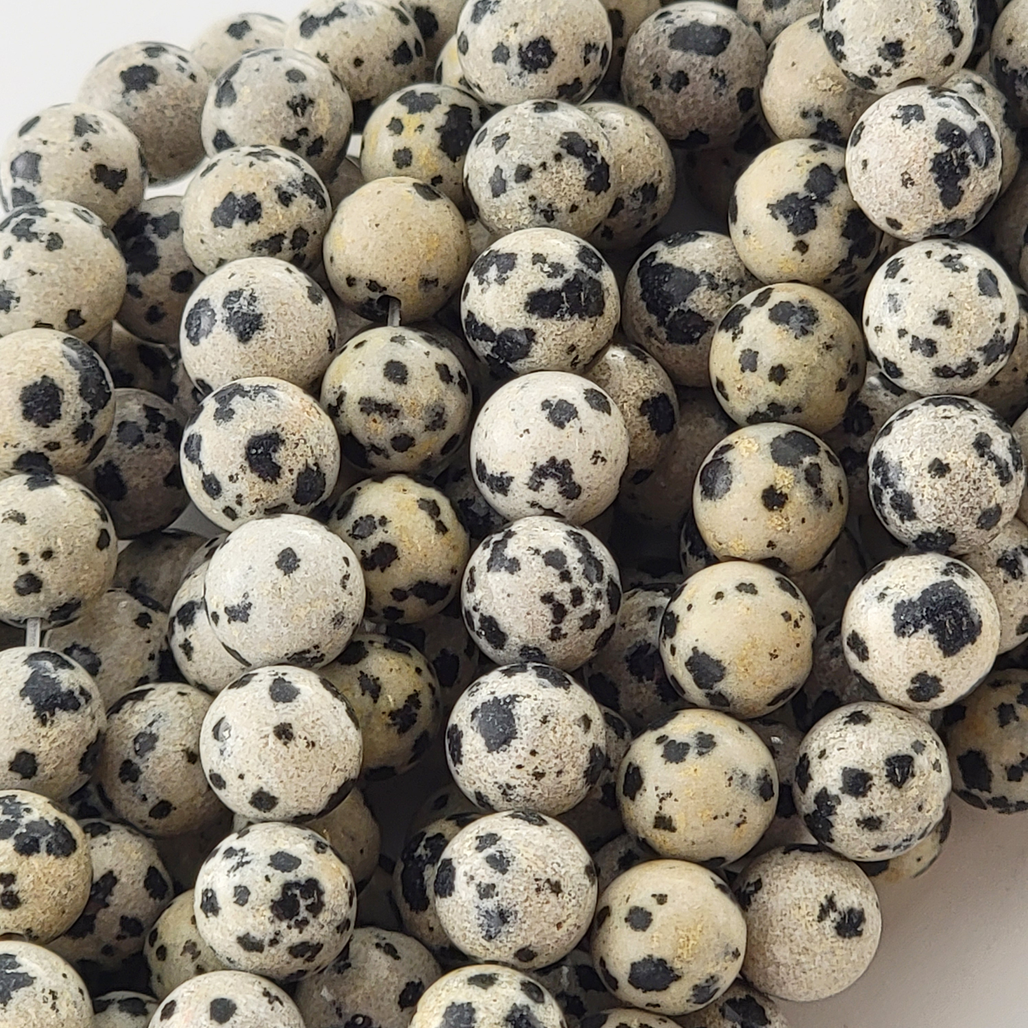 Dalmatian Jasper Natural Smooth Round Beads