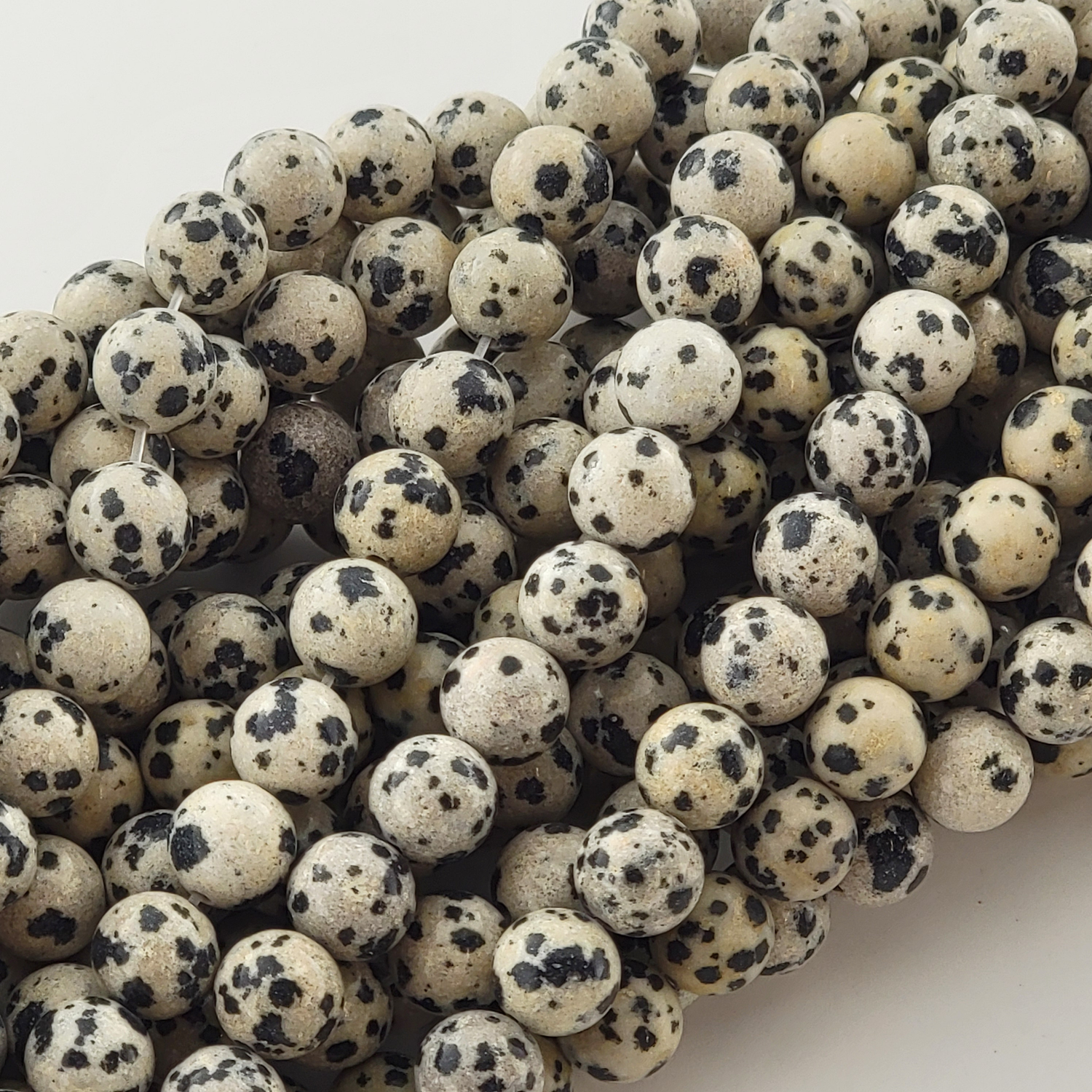 Dalmatian Jasper Natural Smooth Round Beads