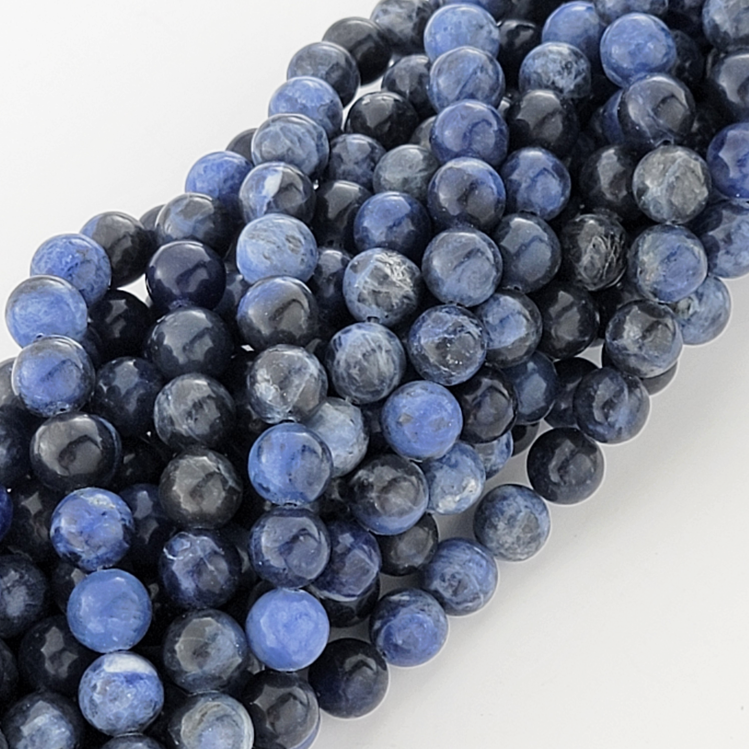 Dark Blue Sodalite Natural Smooth Round Beads