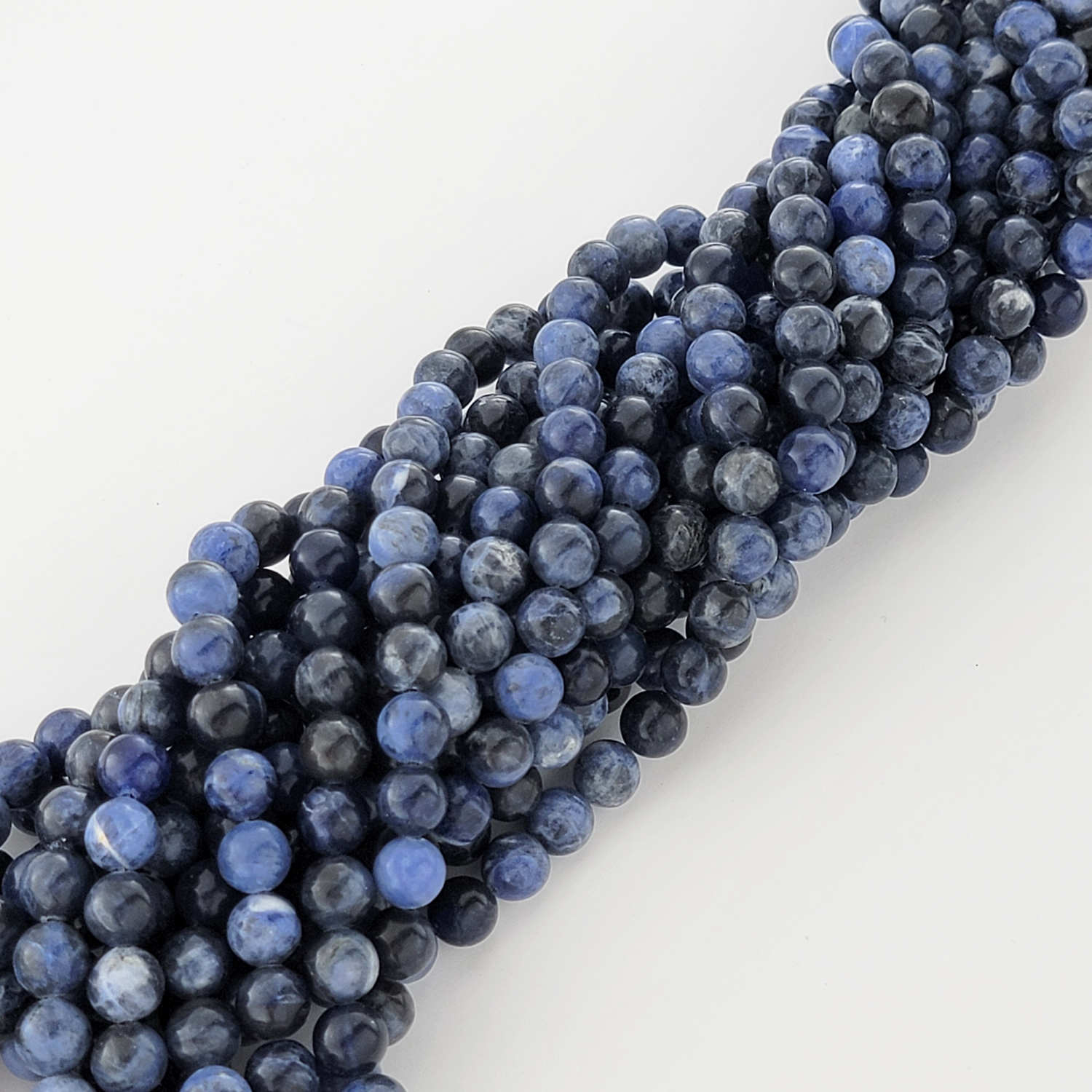 Dark Blue Sodalite Natural Smooth Round Beads