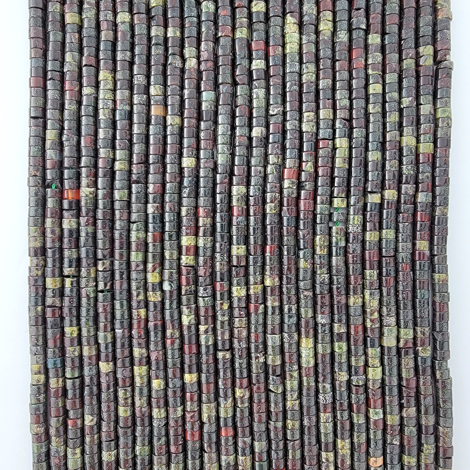 Dragon Blood Jasper Heishi Stone Beads