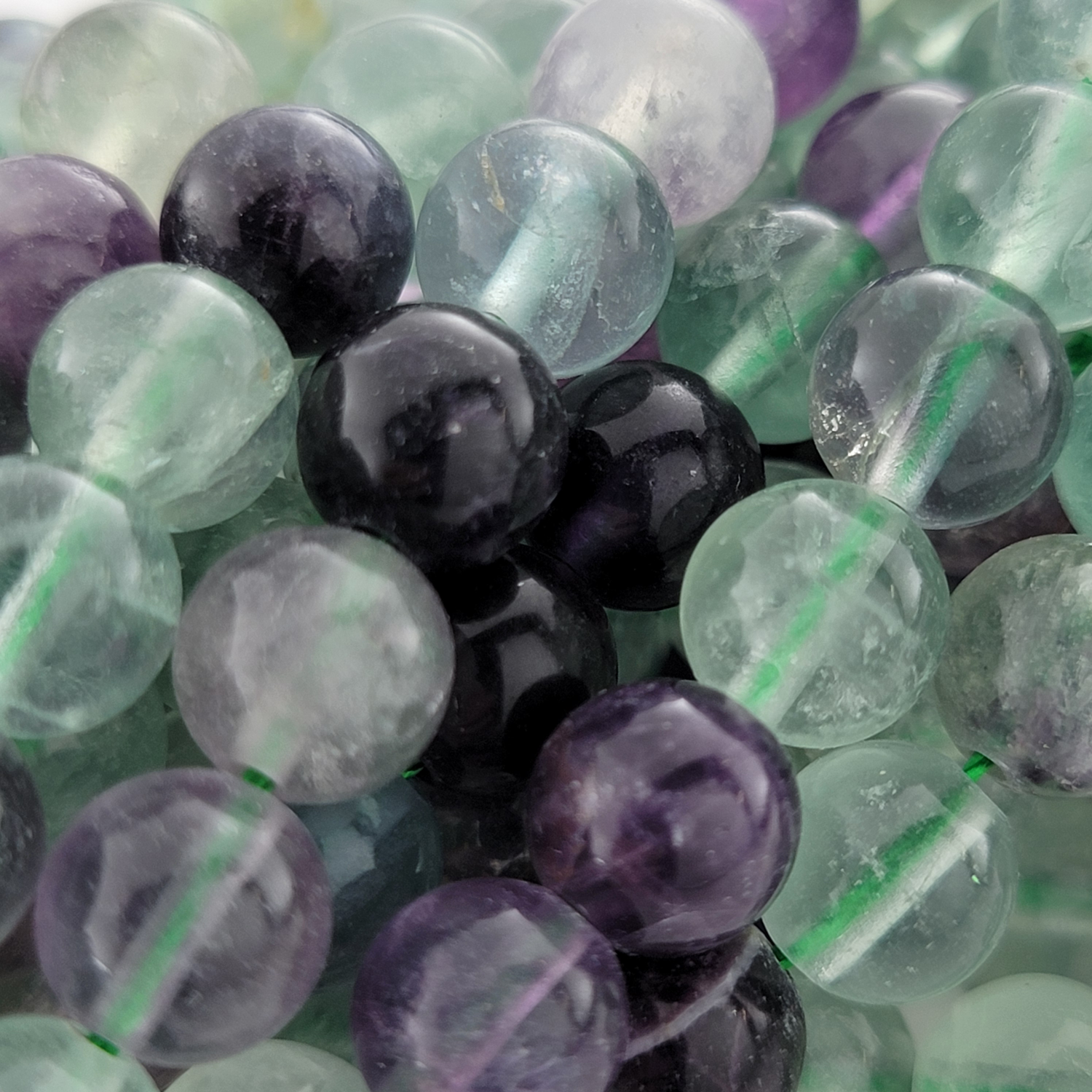 Fluorite Natural Smooth Round Beads