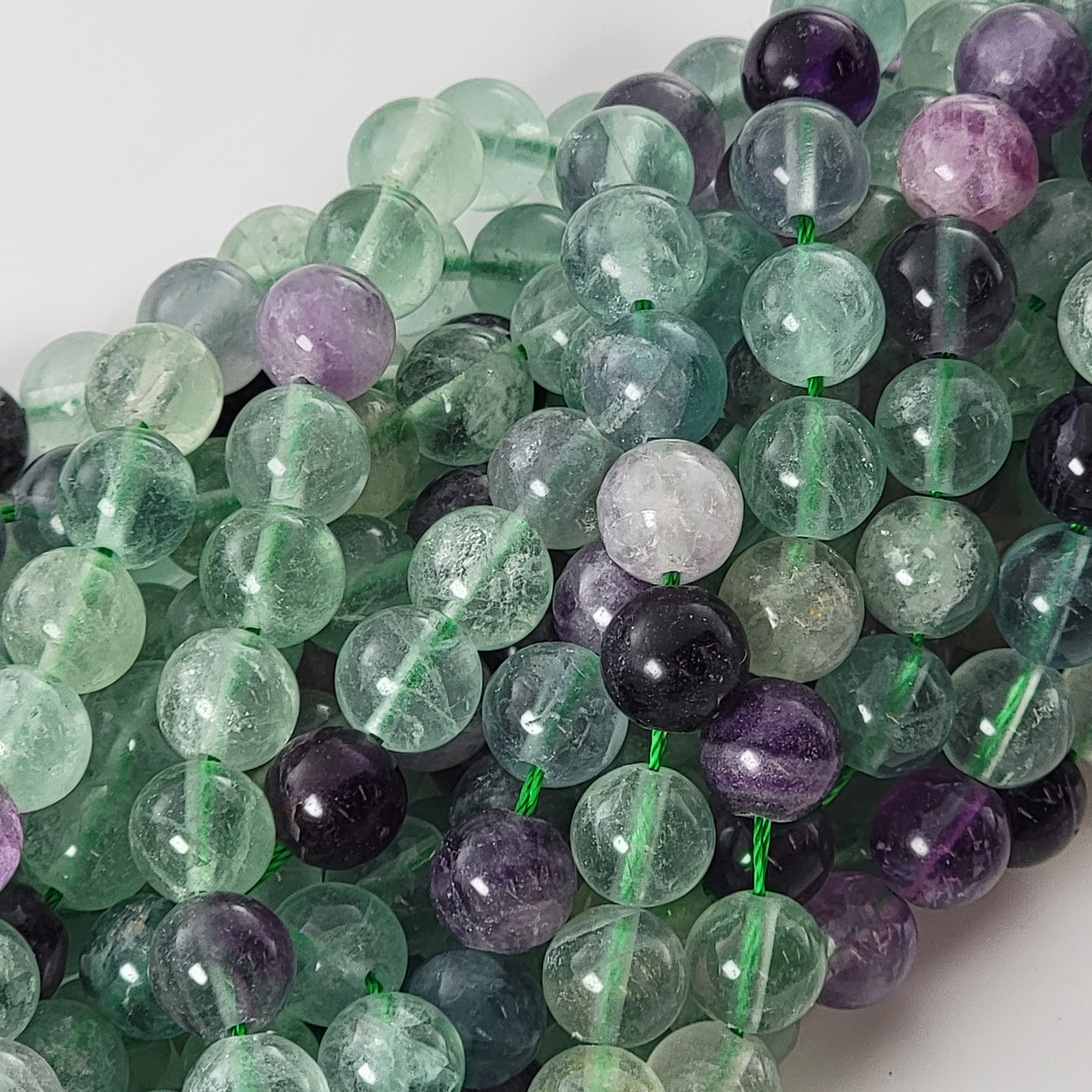 Fluorite Natural Smooth Round Beads