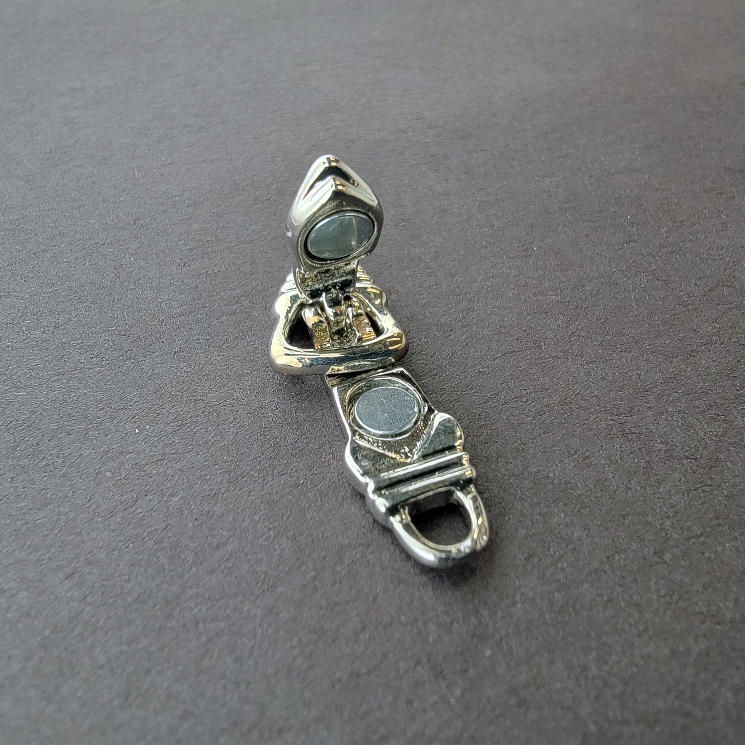 Magnetic Fold Over Clasp 35x11mm Silver Plated - 3 Pcs