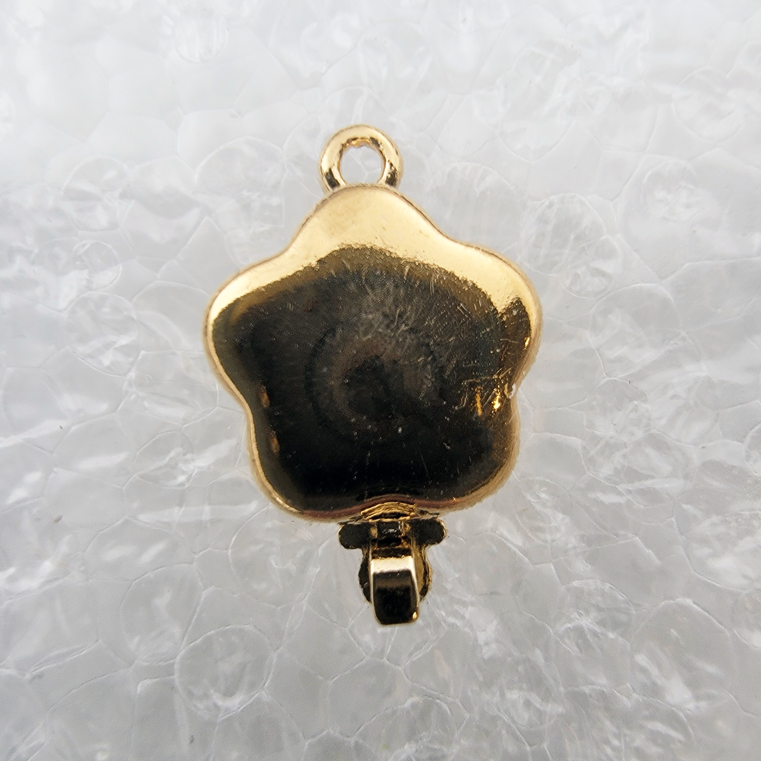 Box Tab Push-Pull Rounded Star Clasp - Gold Plate