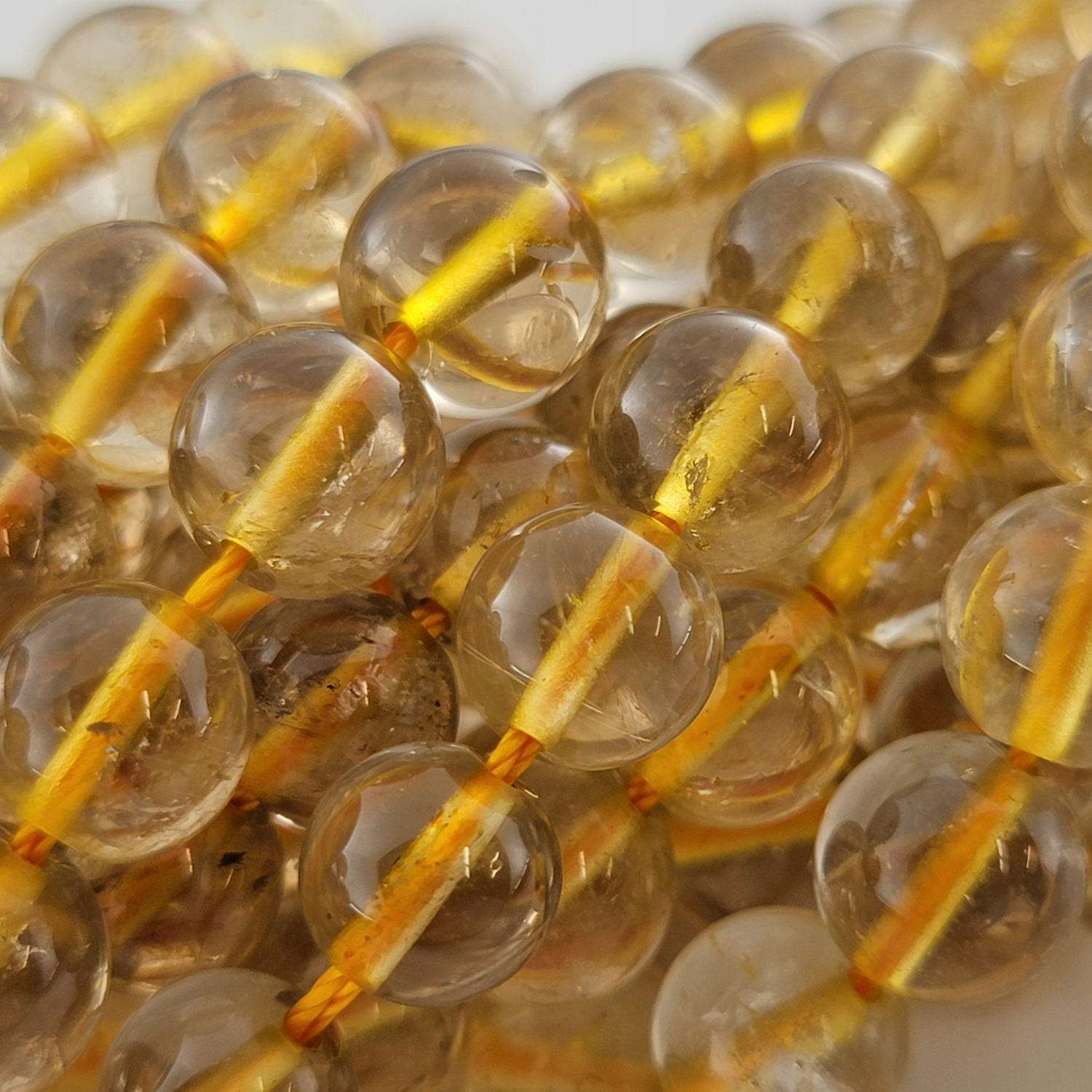 Golden Healer Hematoid Quartz Natural Smooth Round Beads