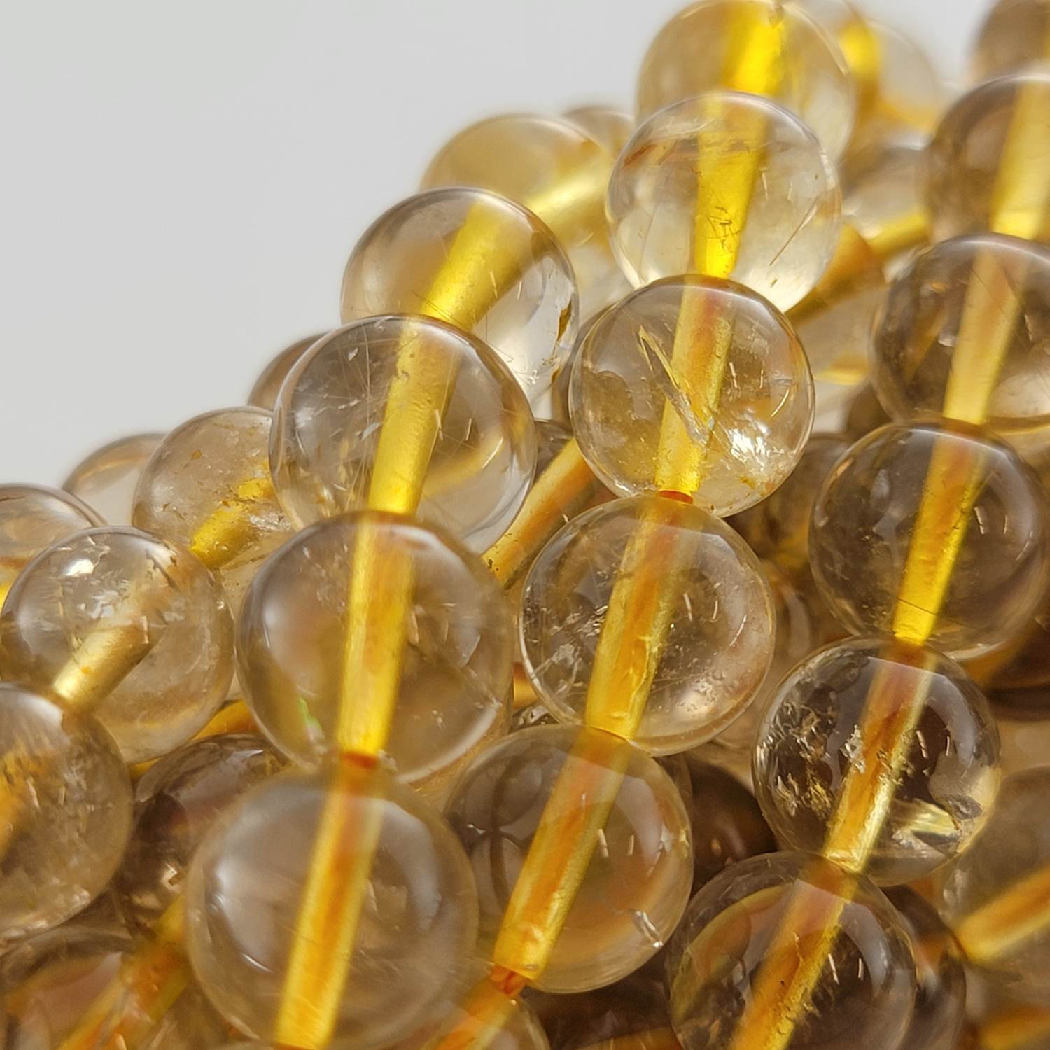Golden Healer Hematoid Quartz Natural Smooth Round Beads