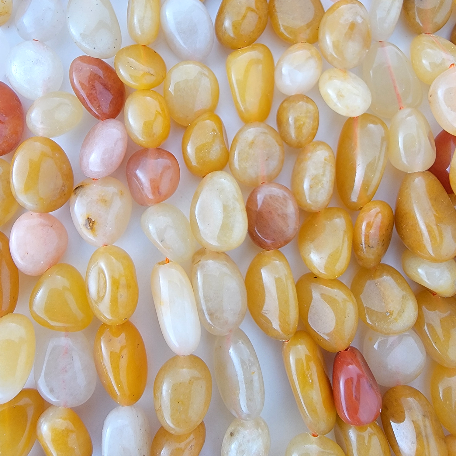 Golden Silk Jade Nugget Stone Beads