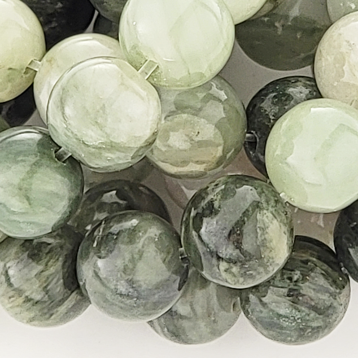 Grass Jasper Natural Smooth Round Beads