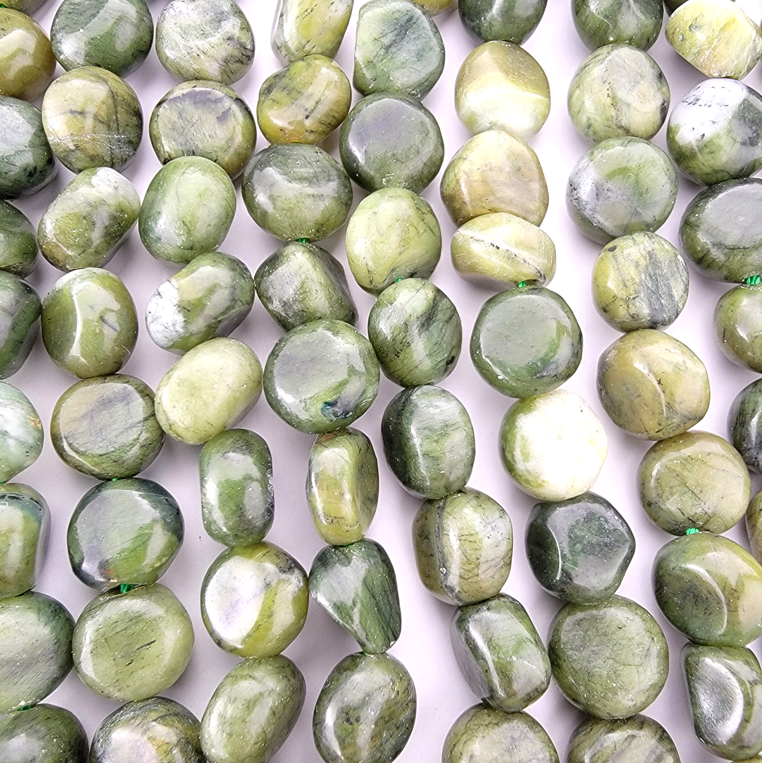 Grass Jasper Nugget Stone Beads