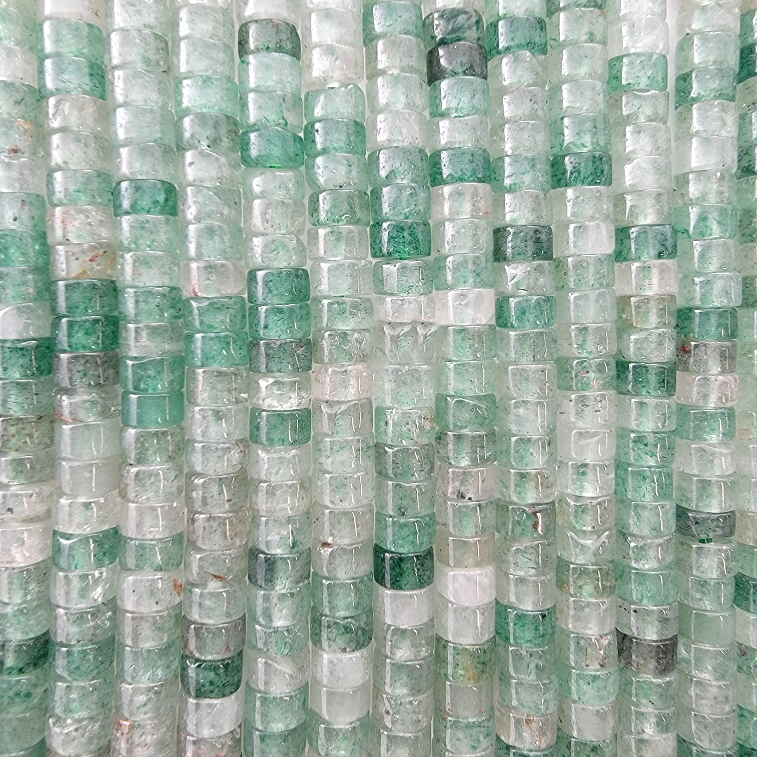 Green Strawberry Quartz Heishi Stone Beads