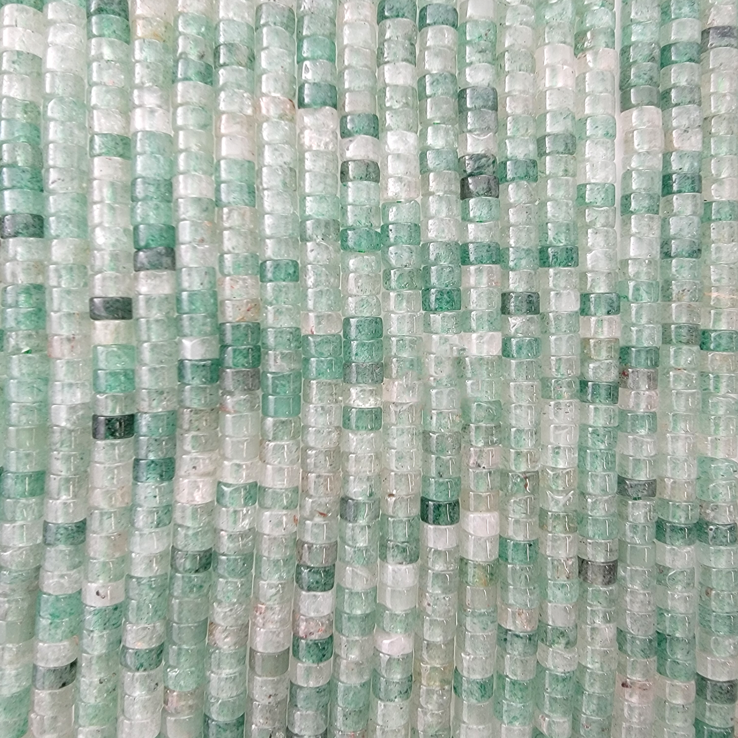Green Strawberry Quartz Heishi Stone Beads