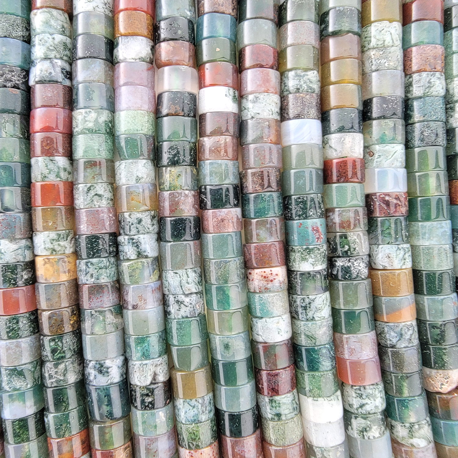 Indian Agate Heishi Stone Beads