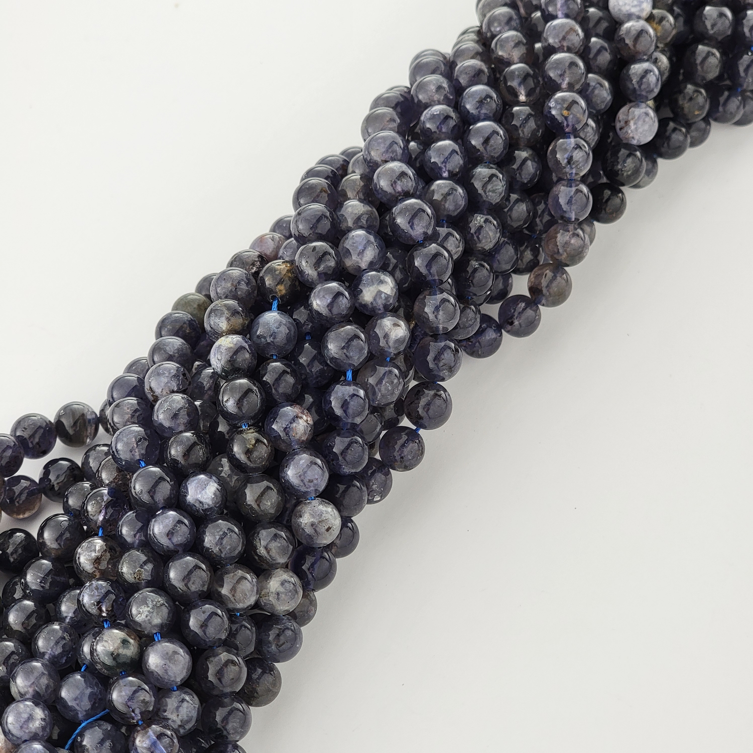Iolite Cordierite Natural Smooth Round Beads (Water Sapphire)