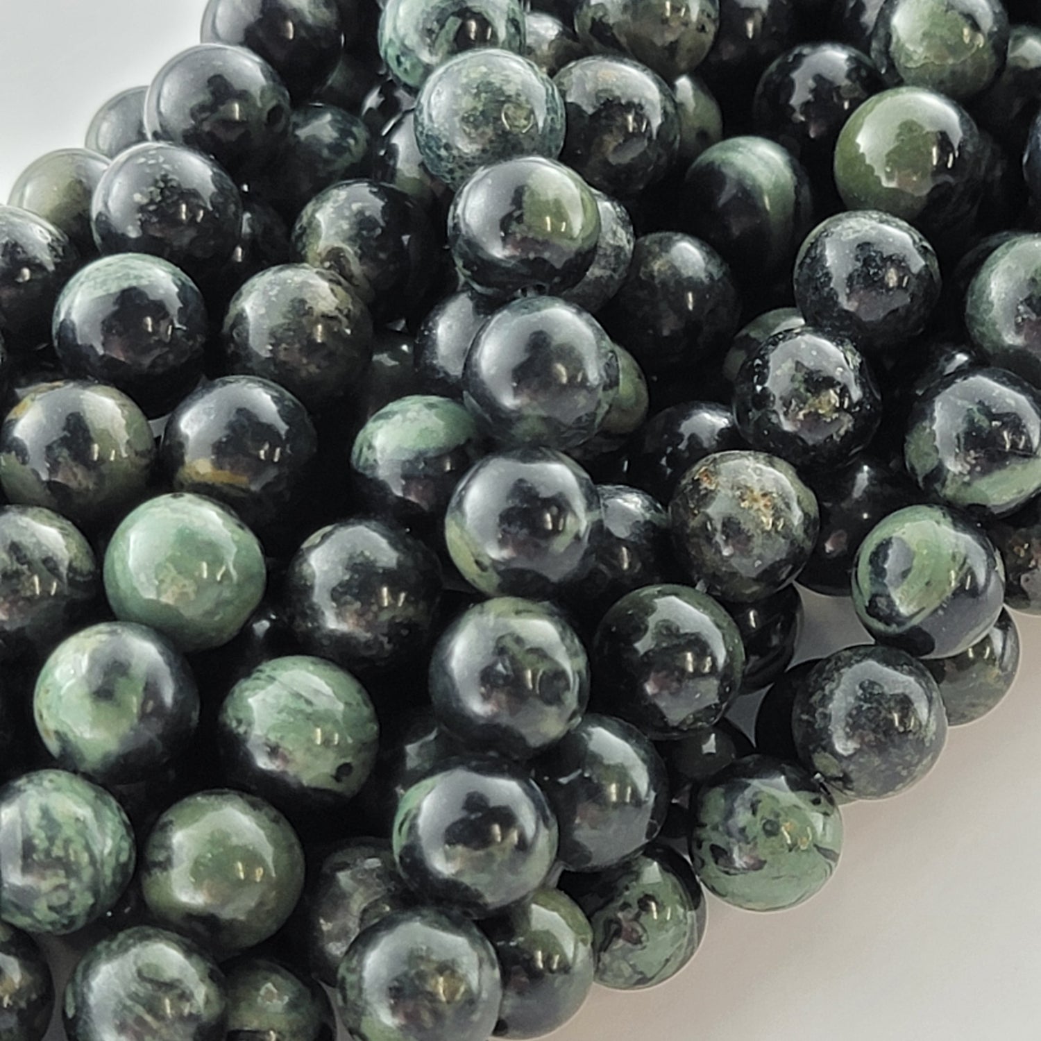 Kambaba Jasper Natural Smooth Round Beads