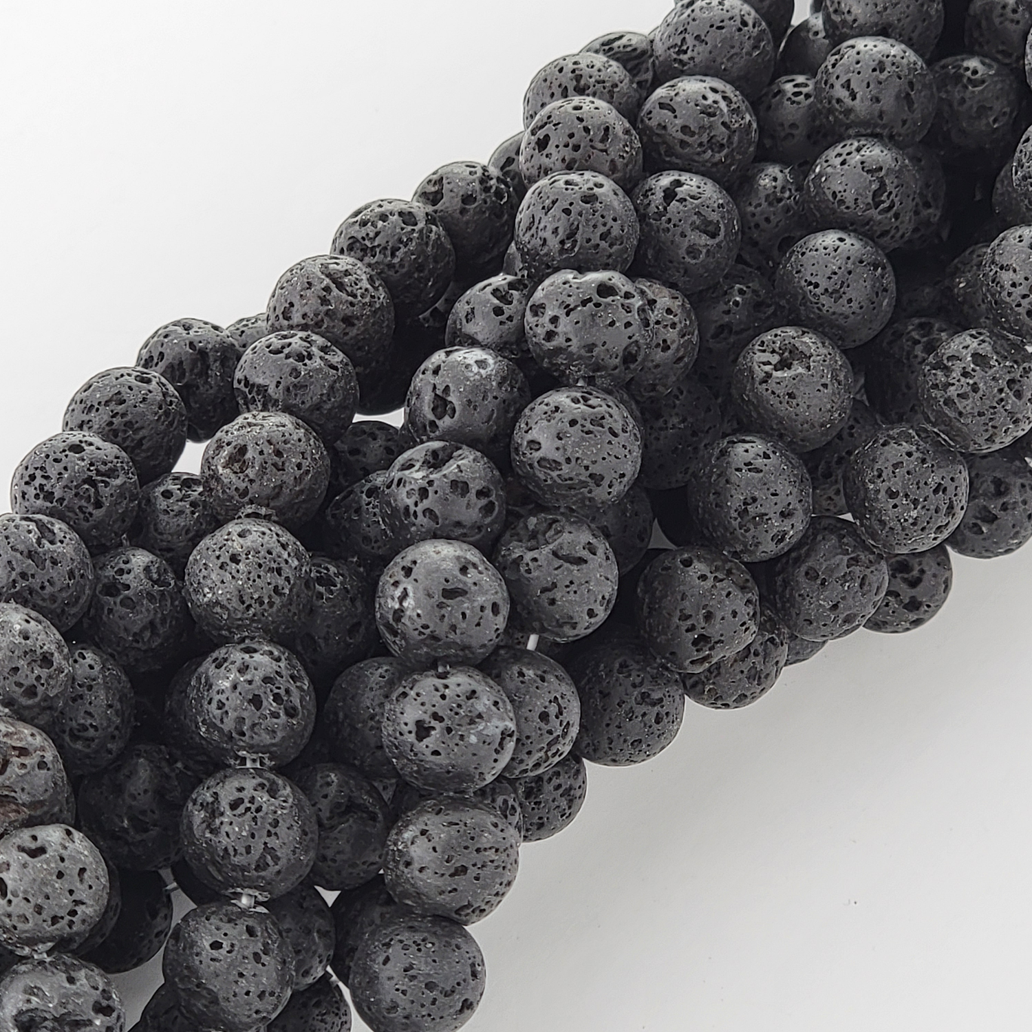 Lava Rock Basalt Natural Smooth Round Beads