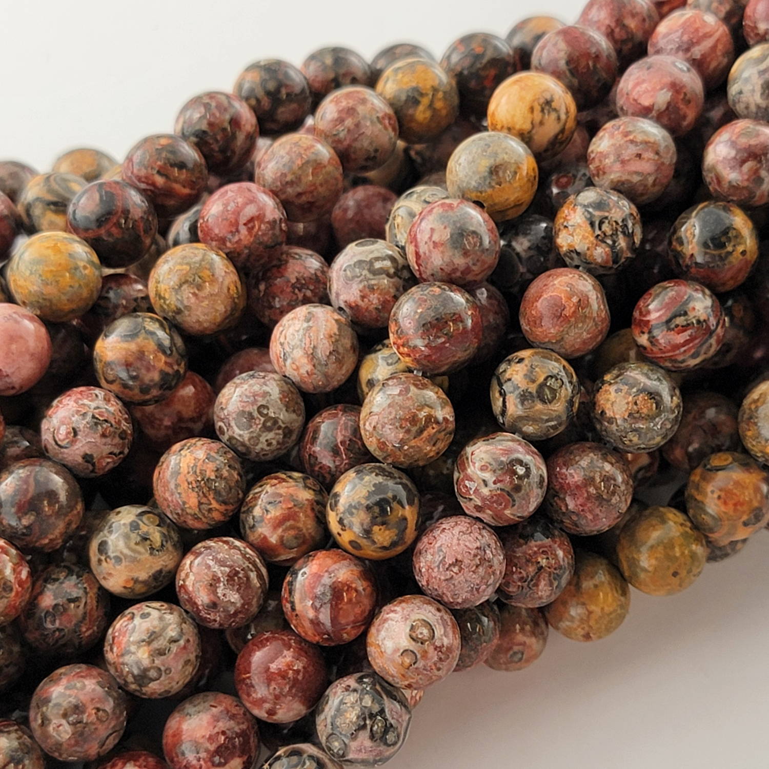 Leopard Skin Jasper Natural Smooth Round Beads (Leopard Stone)