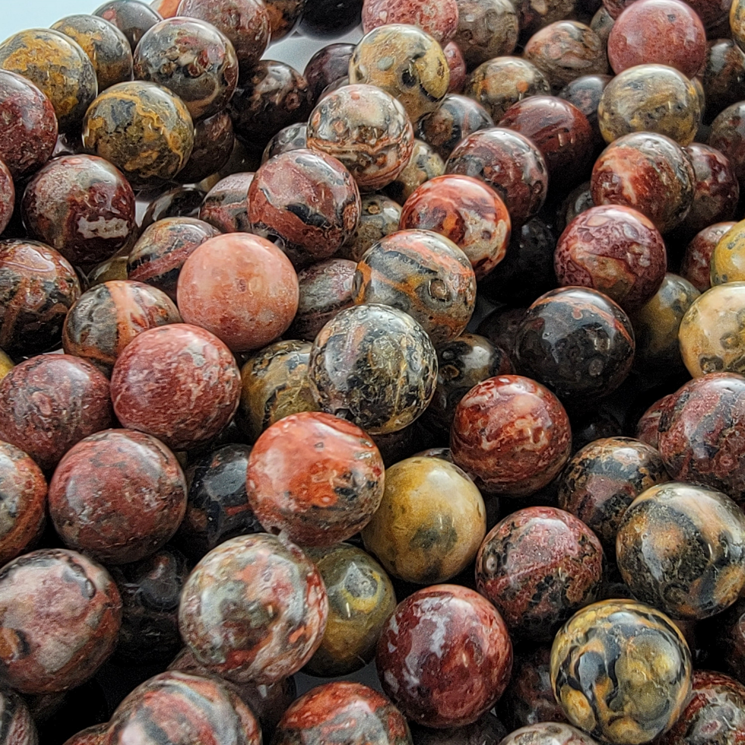 Leopard Skin Jasper Natural Smooth Round Beads (Leopard Stone)