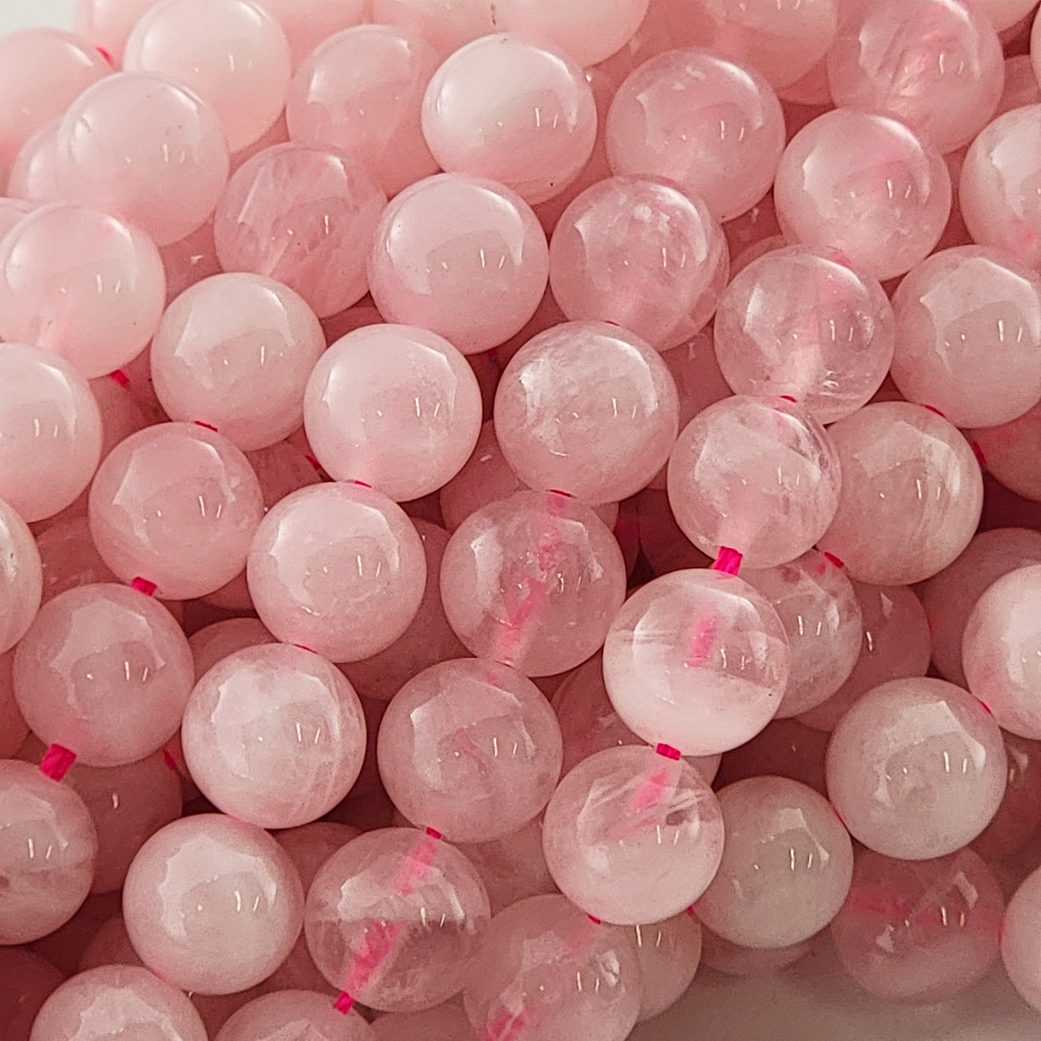 Madagascar Rose Quartz Natural Smooth Round Beads