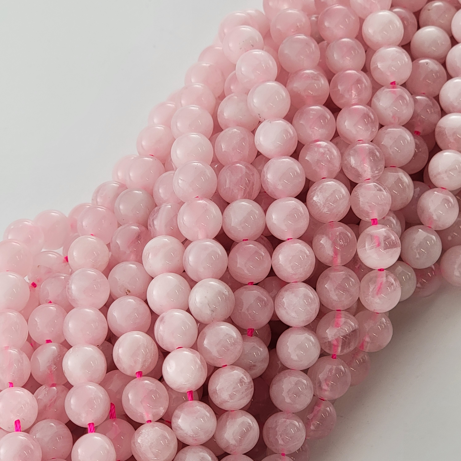 Madagascar Rose Quartz Natural Smooth Round Beads