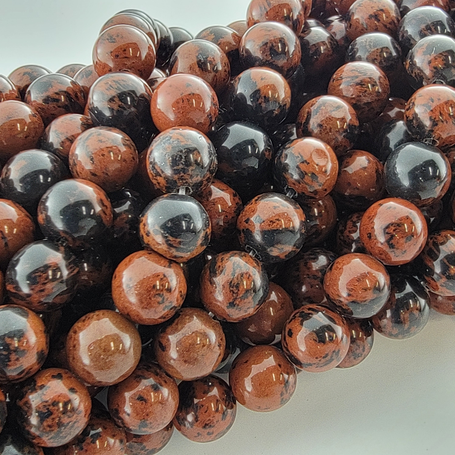 Mahogany Obsidian Natural Smooth Round Beads