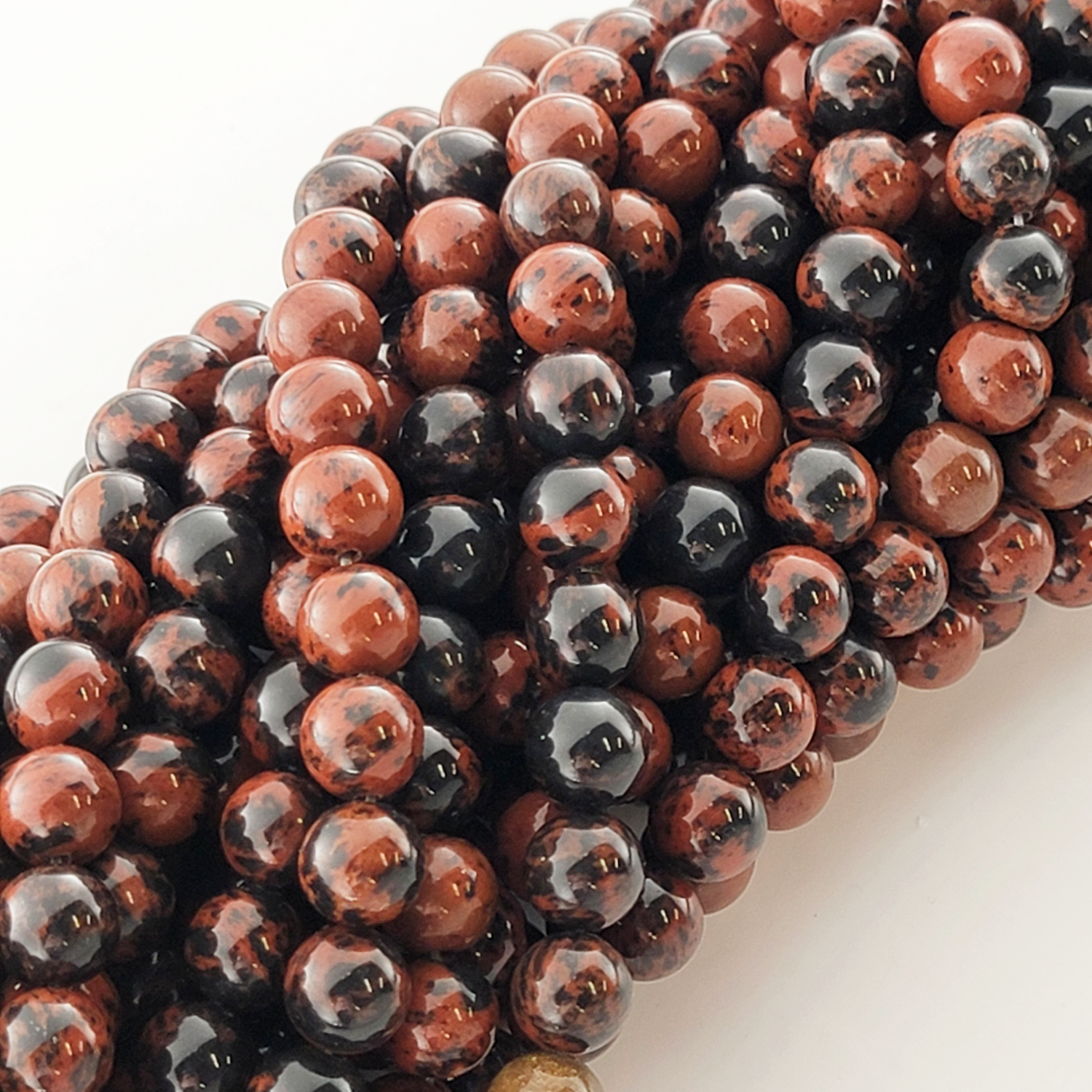 Mahogany Obsidian Natural Smooth Round Beads