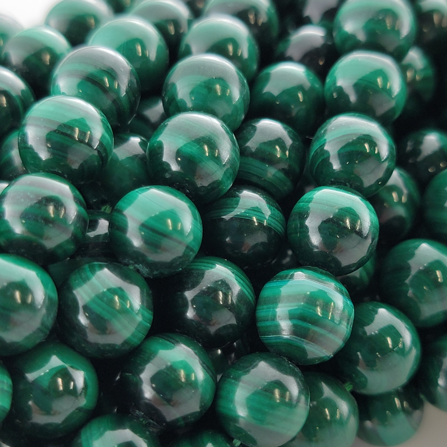 Malachite Natural Smooth Round Beads