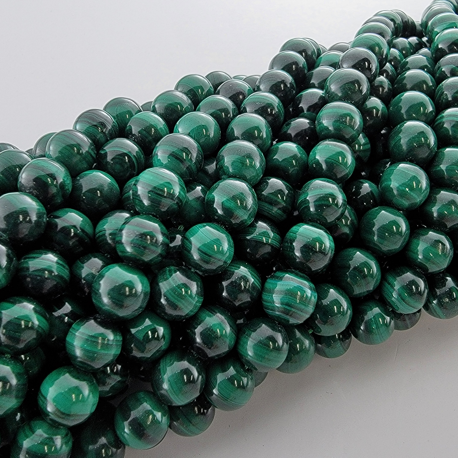 Malachite Natural Smooth Round Beads