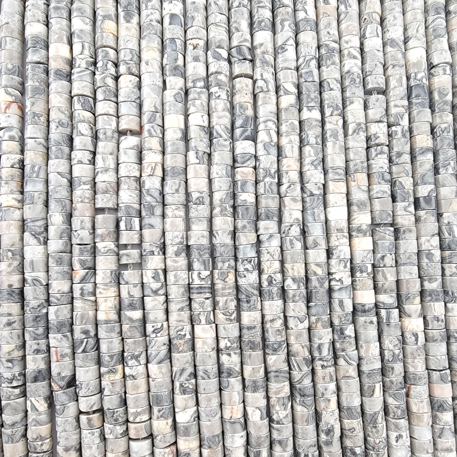 Map Jasper Heishi Stone Beads