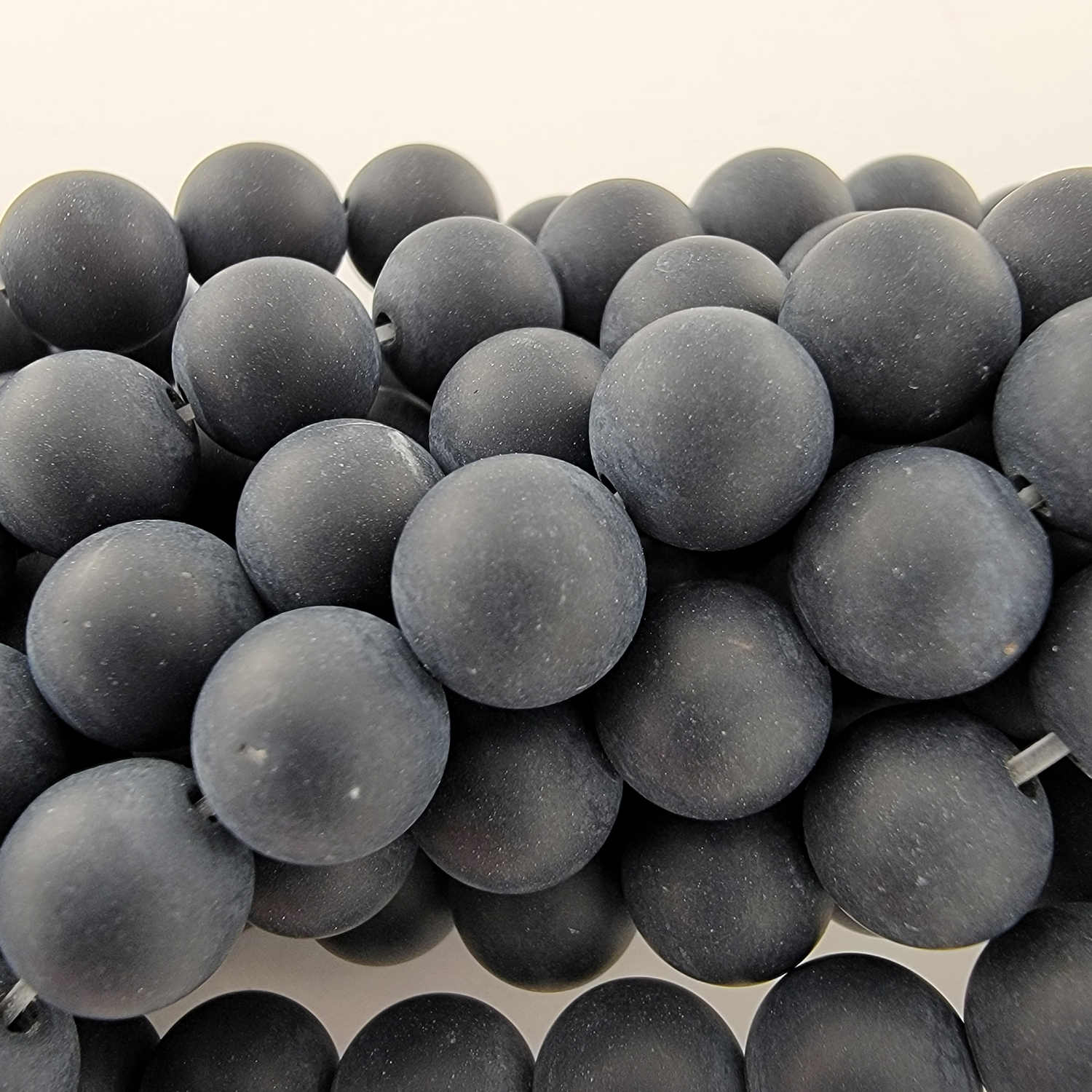 Matte Onyx Natural Smooth Round Beads