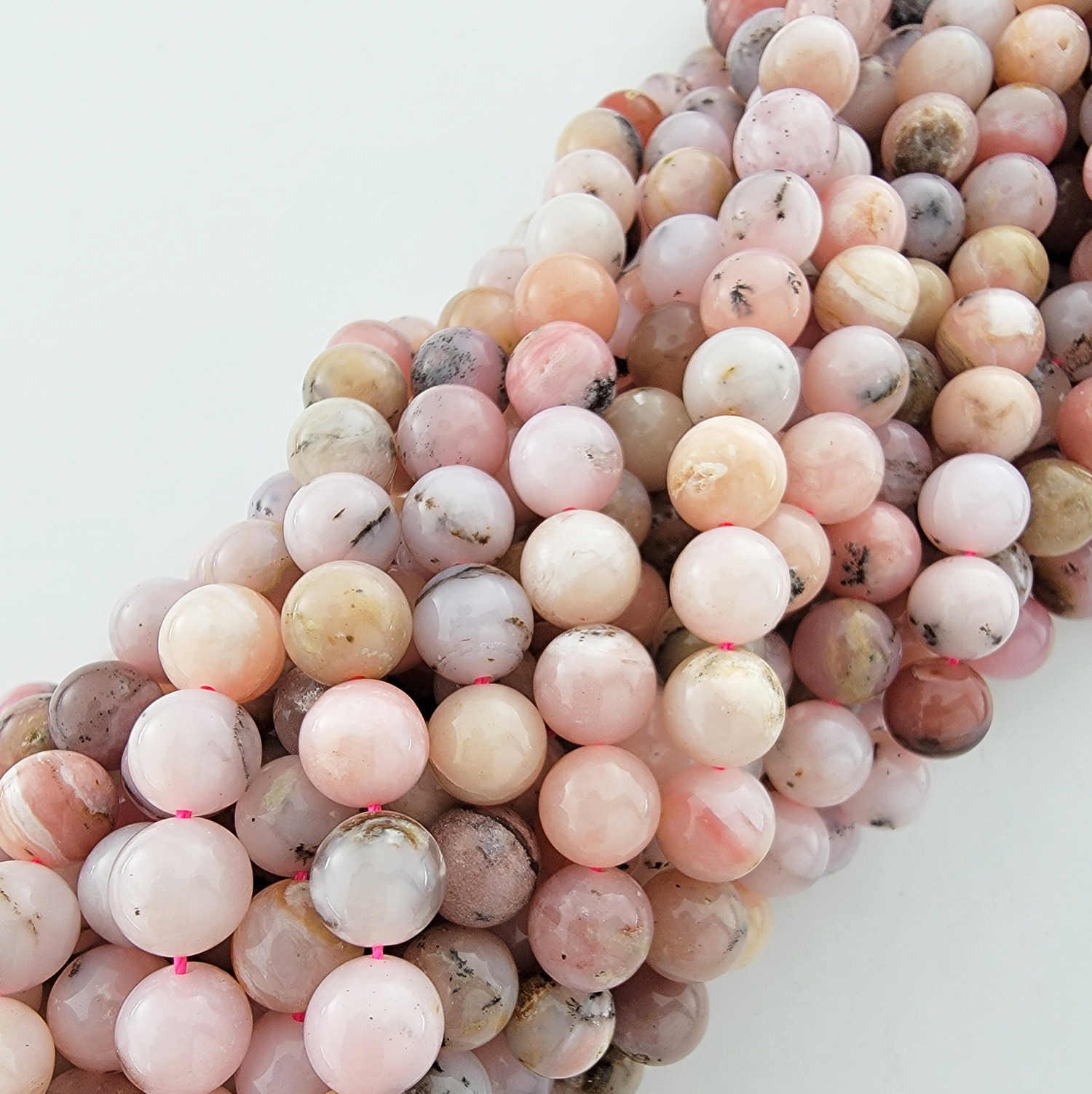 Pink Opal Natural Smooth Round Beads