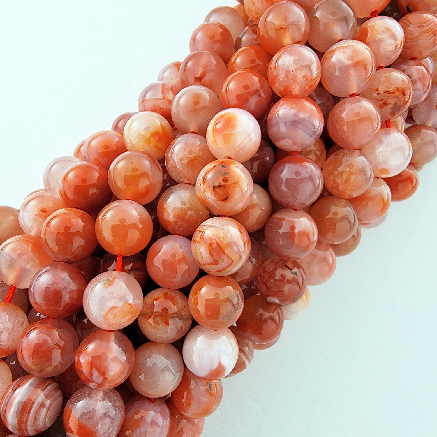 Nanhong Agate Natural Smooth Round Beads