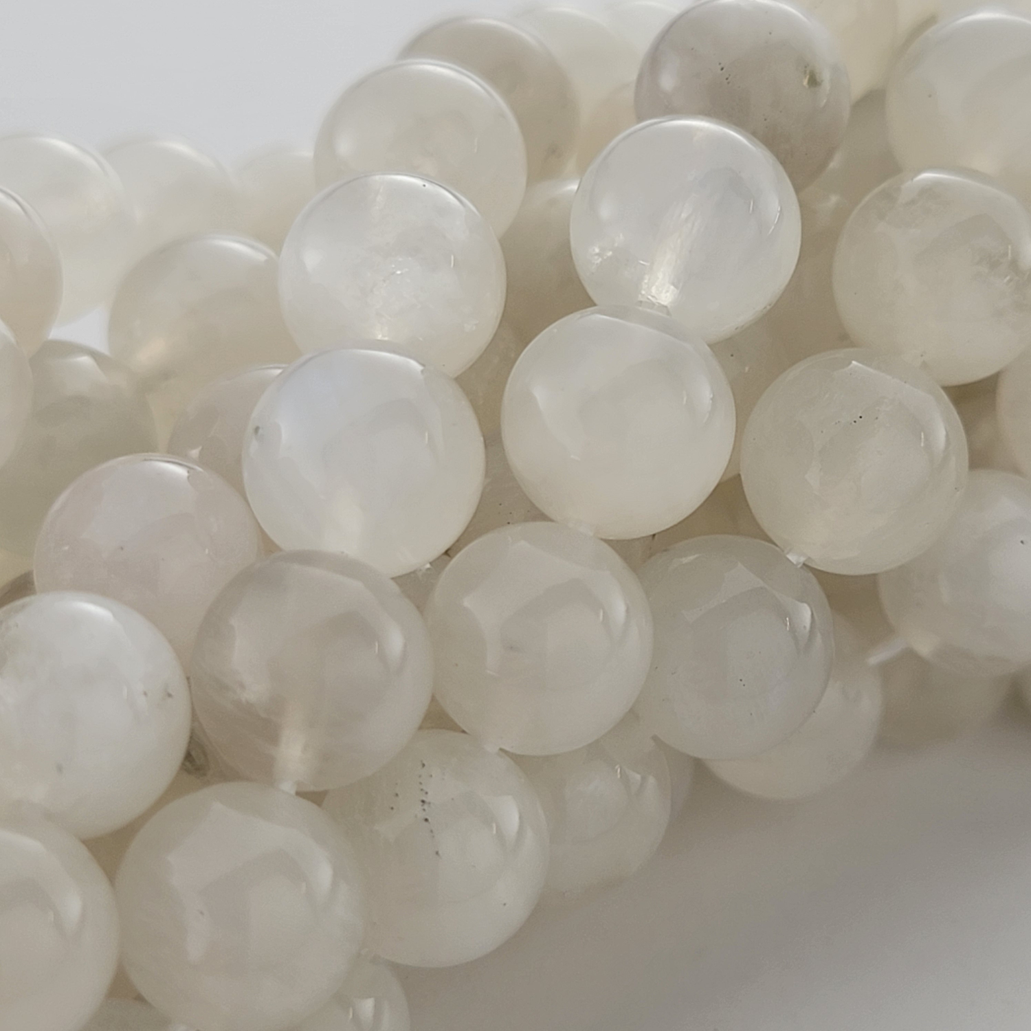 Moonstone (Transparent) Natural Smooth Round Beads