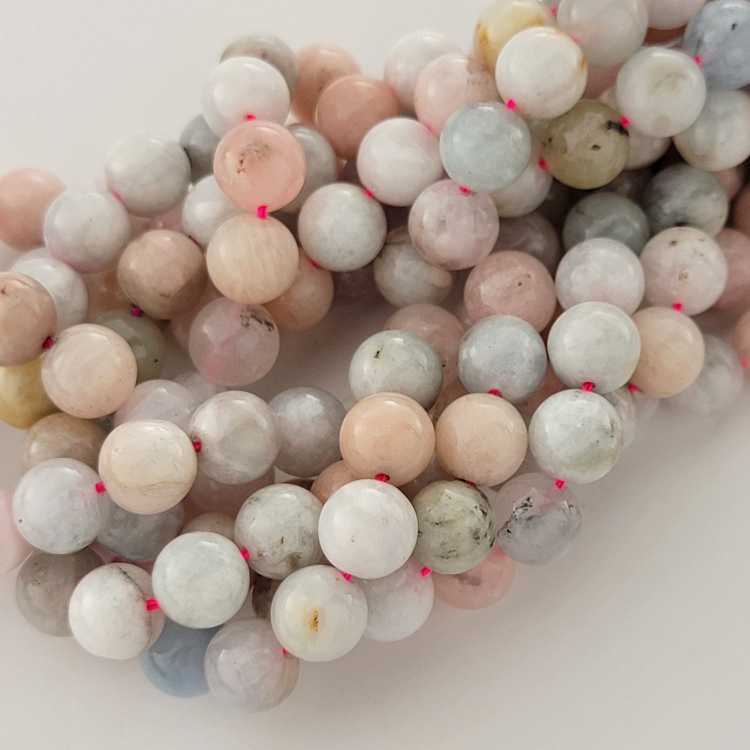 Morganite C Quality Natural Smooth Round Beads