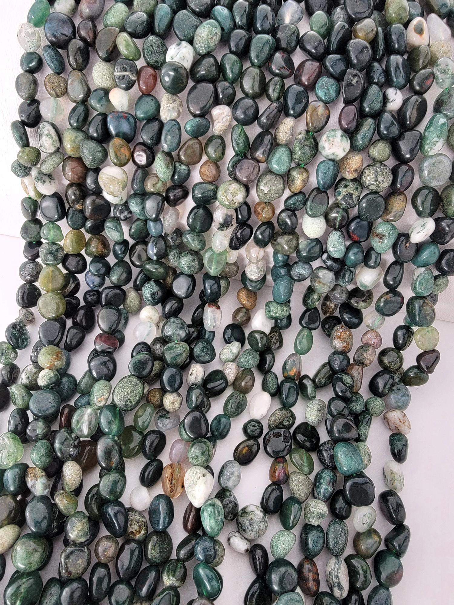 Moss Agate Nugget Stone Beads