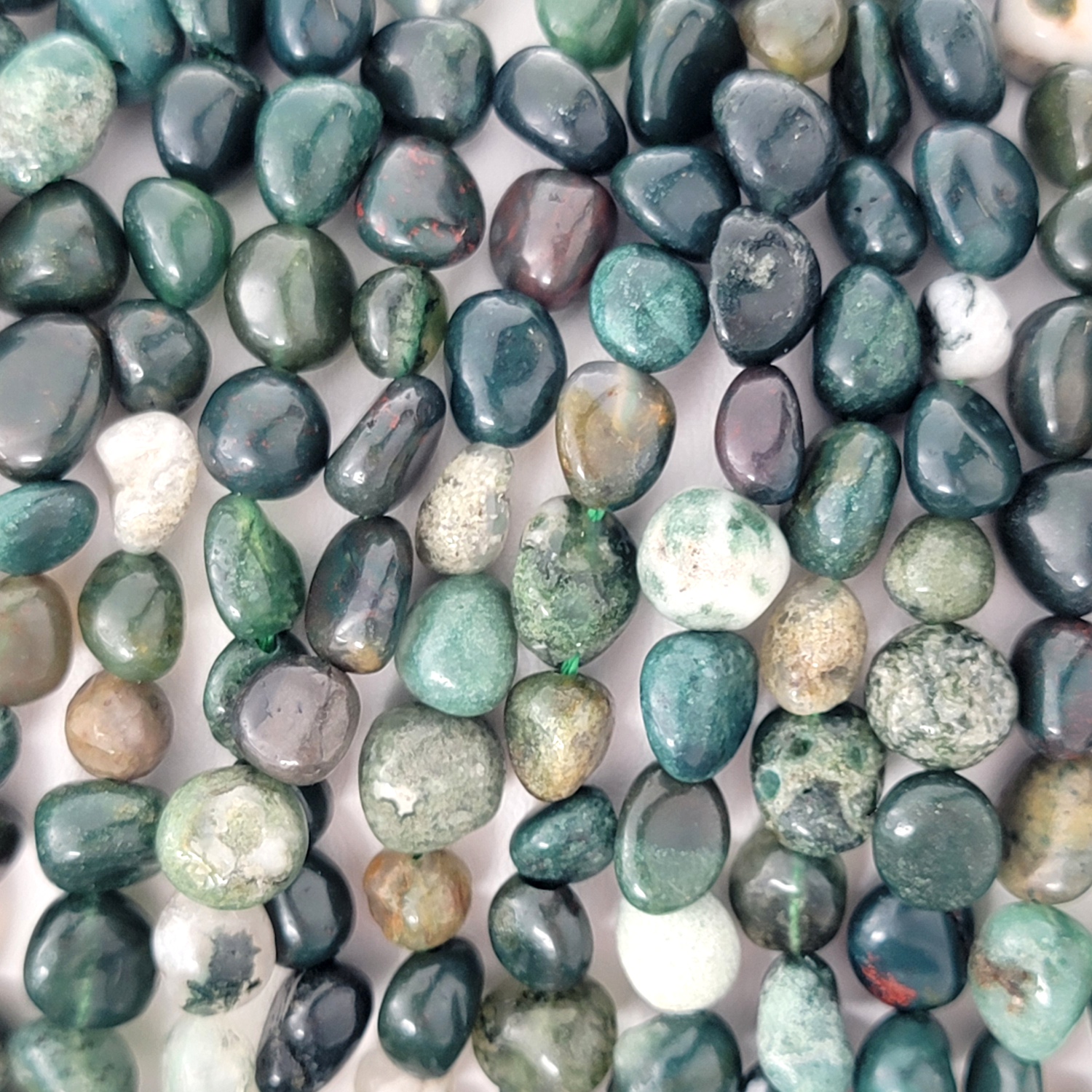 Moss Agate Nugget Stone Beads