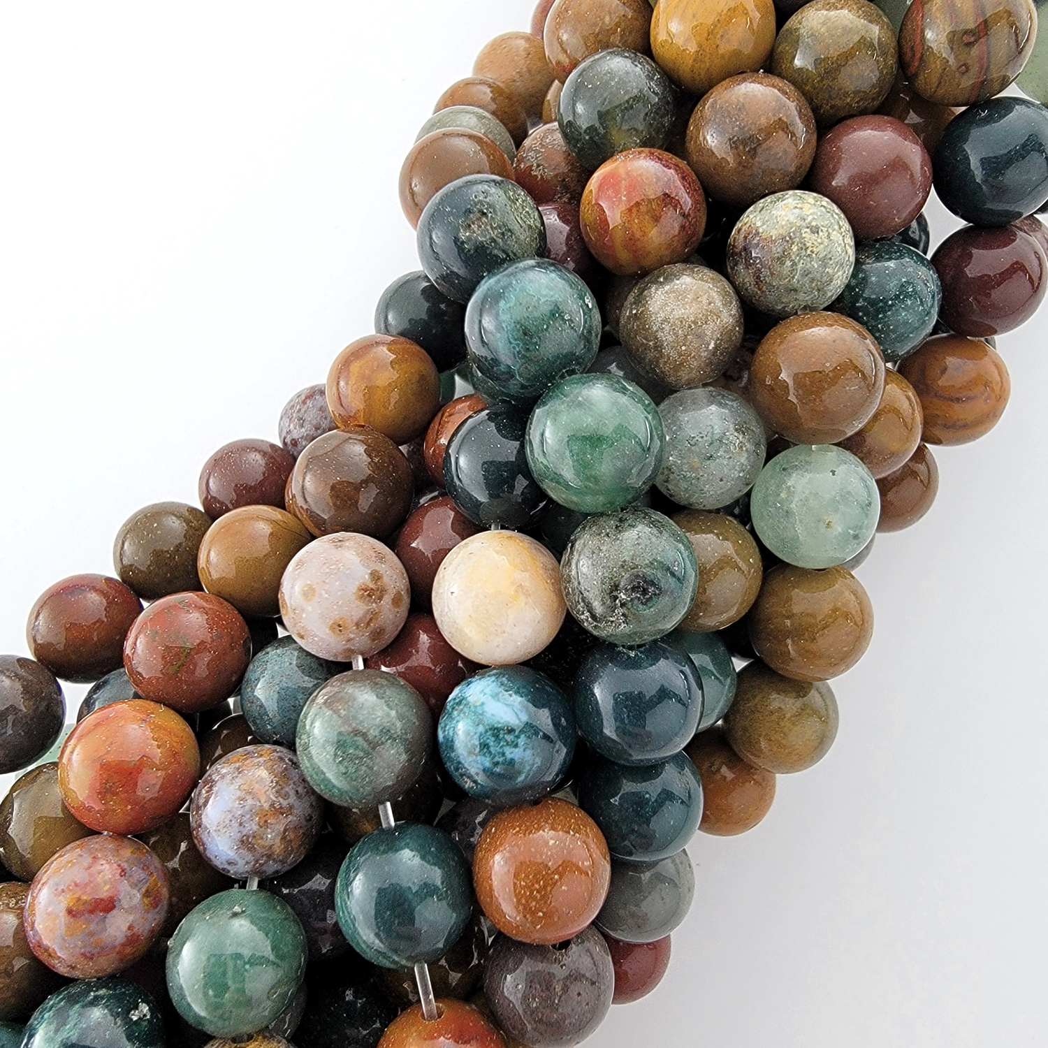 Ocean Jasper Natural Smooth Round Beads
