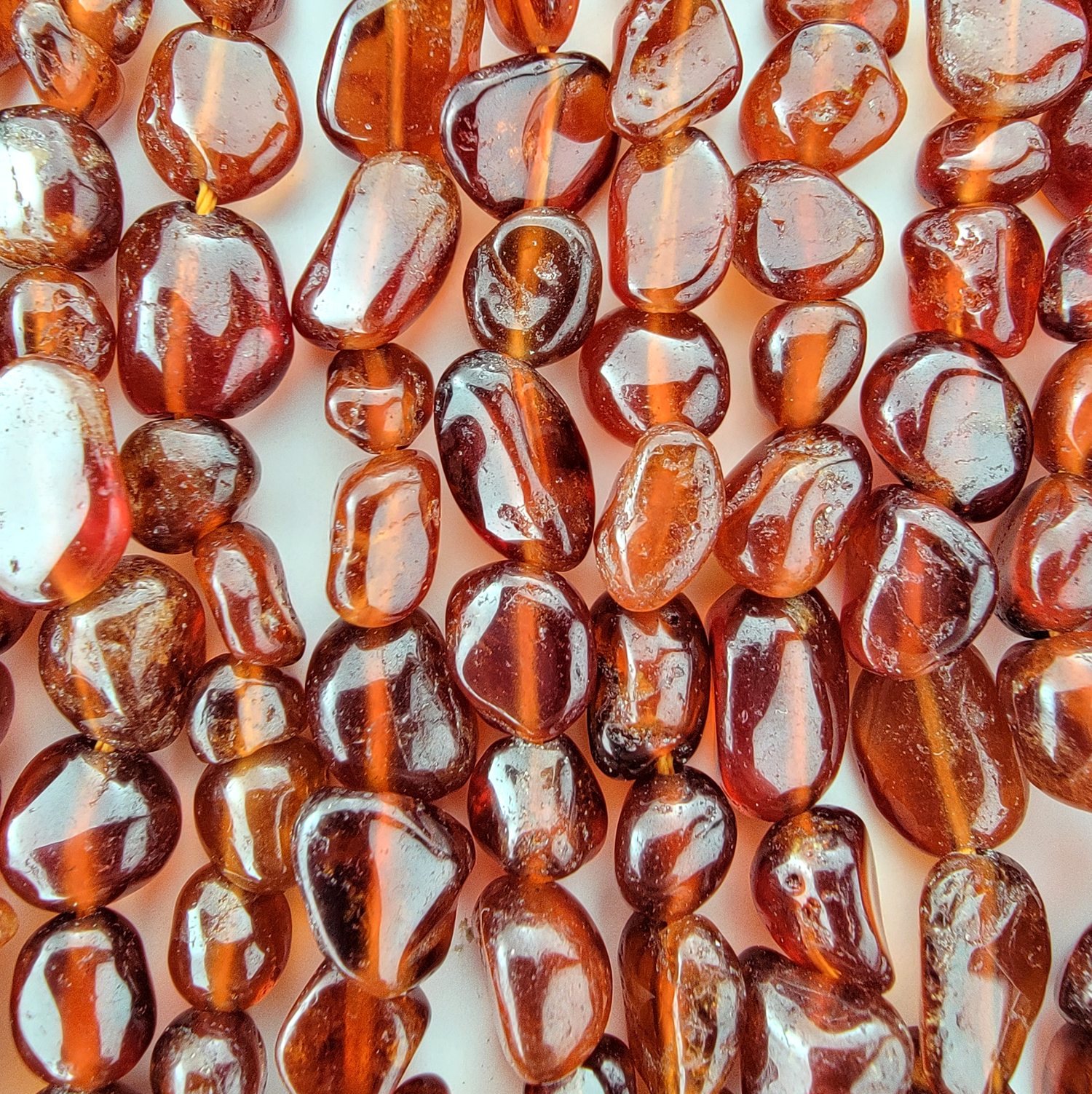 Orange Garnet Nugget Stone Beads