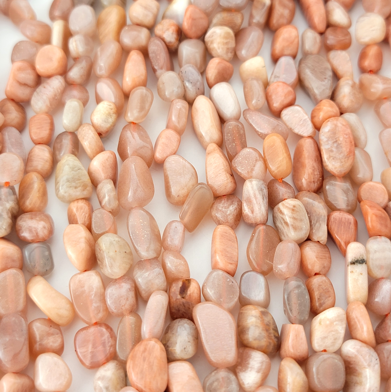 Peach Sunstone Nugget Stone Beads
