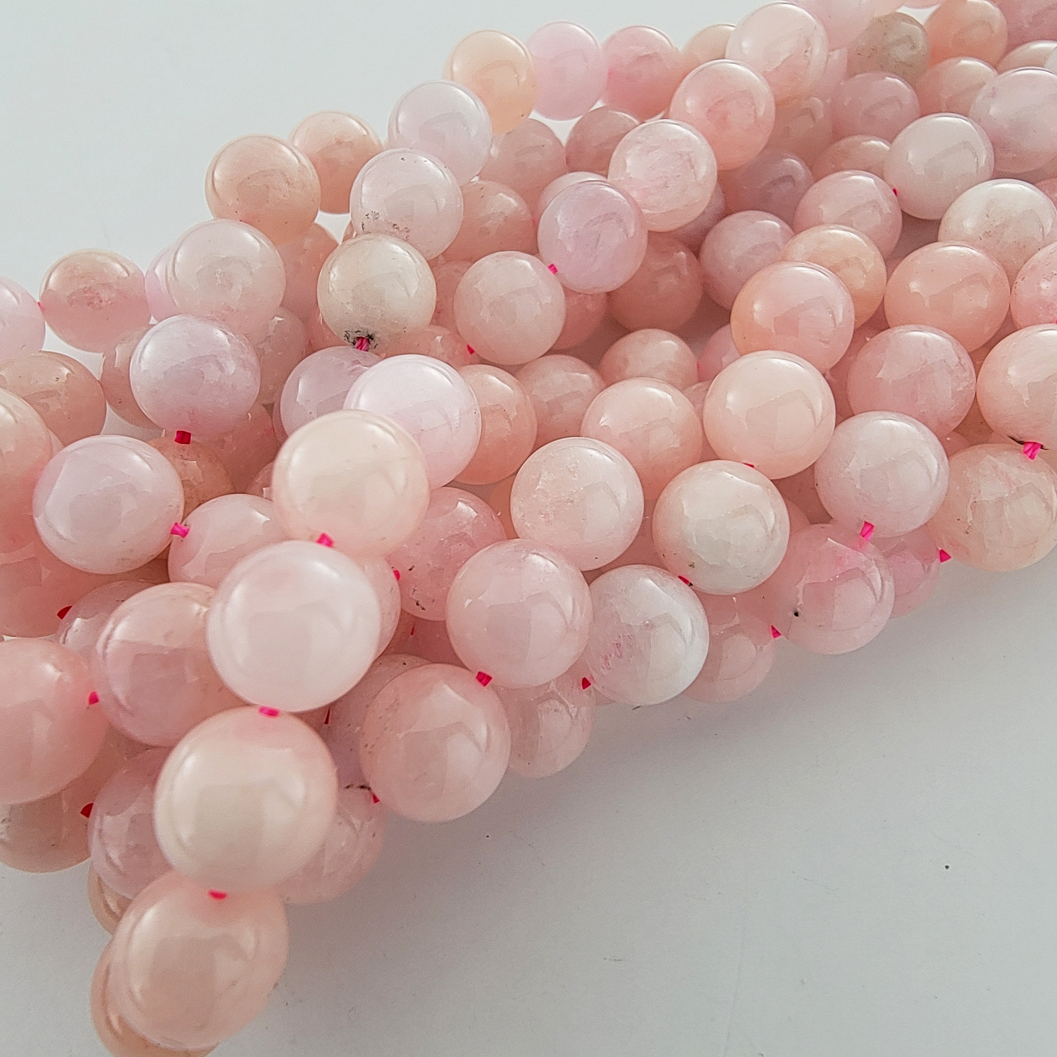 Pink Morganite B Quality Natural Smooth Round Beads