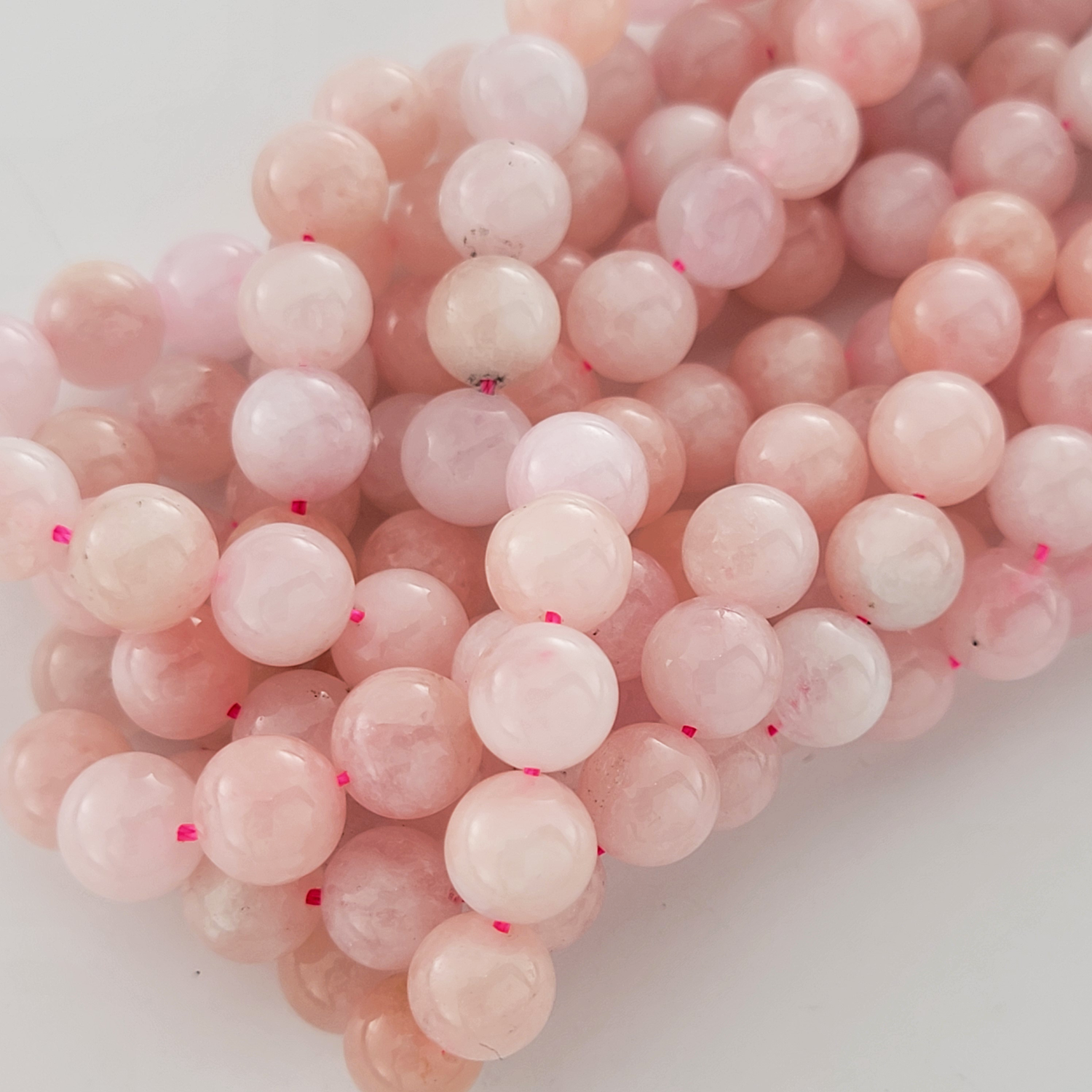 Pink Morganite B Quality Natural Smooth Round Beads