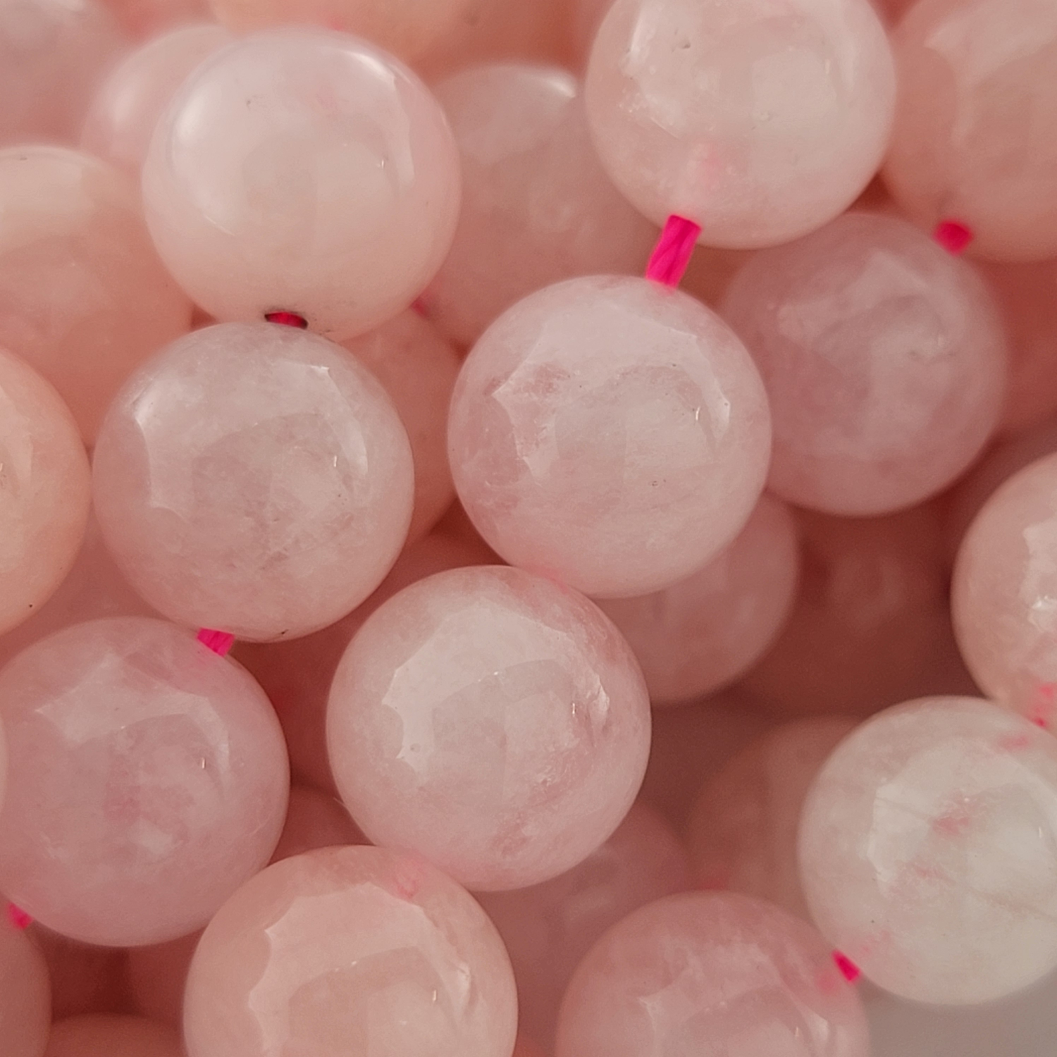 Pink Morganite Natural Smooth Round Beads