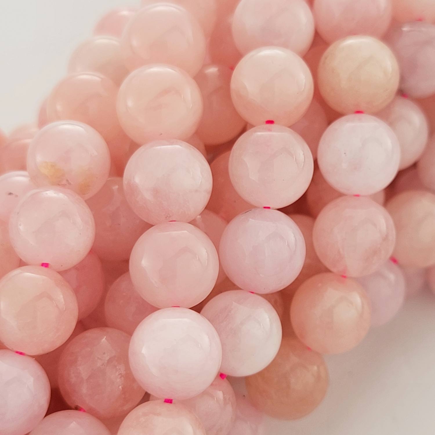 Pink Morganite Natural Smooth Round Beads