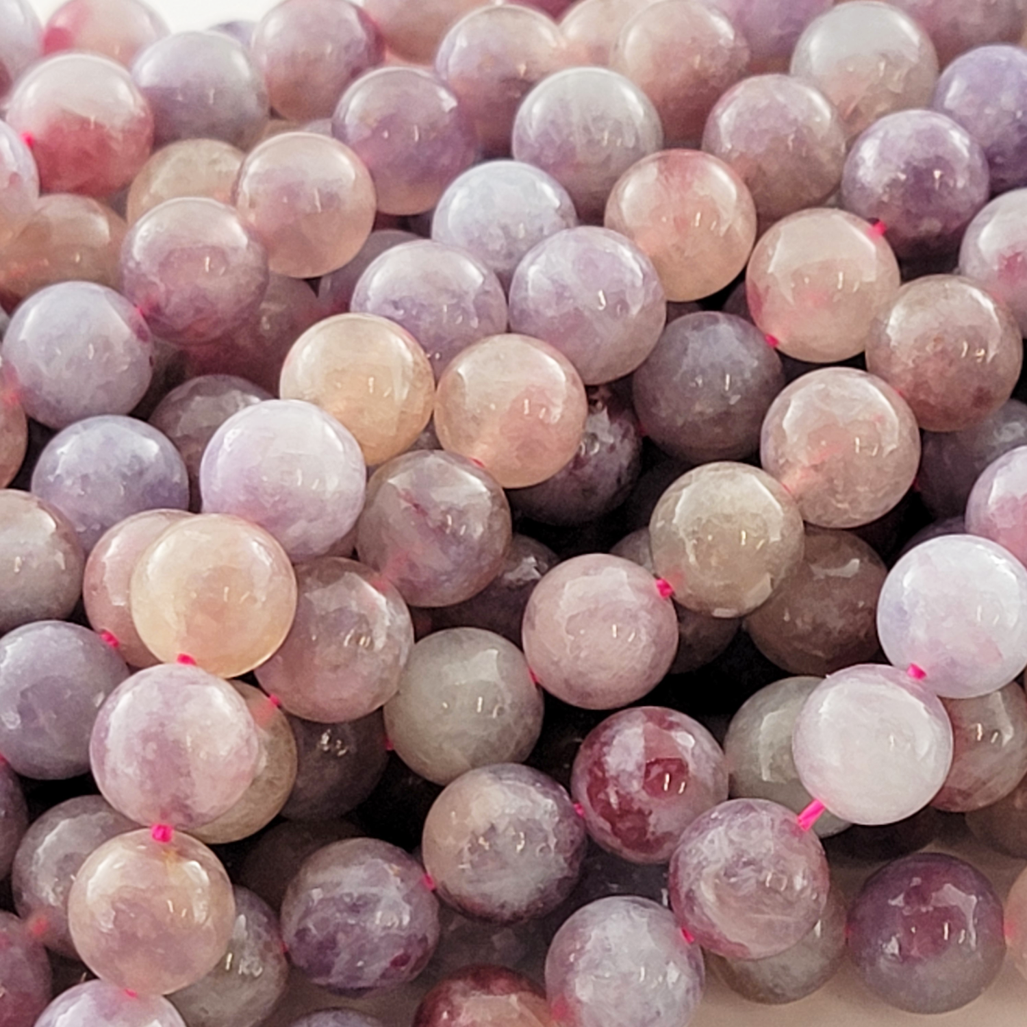 Pink Tourmaline Rubellite Natural Smooth Round Beads