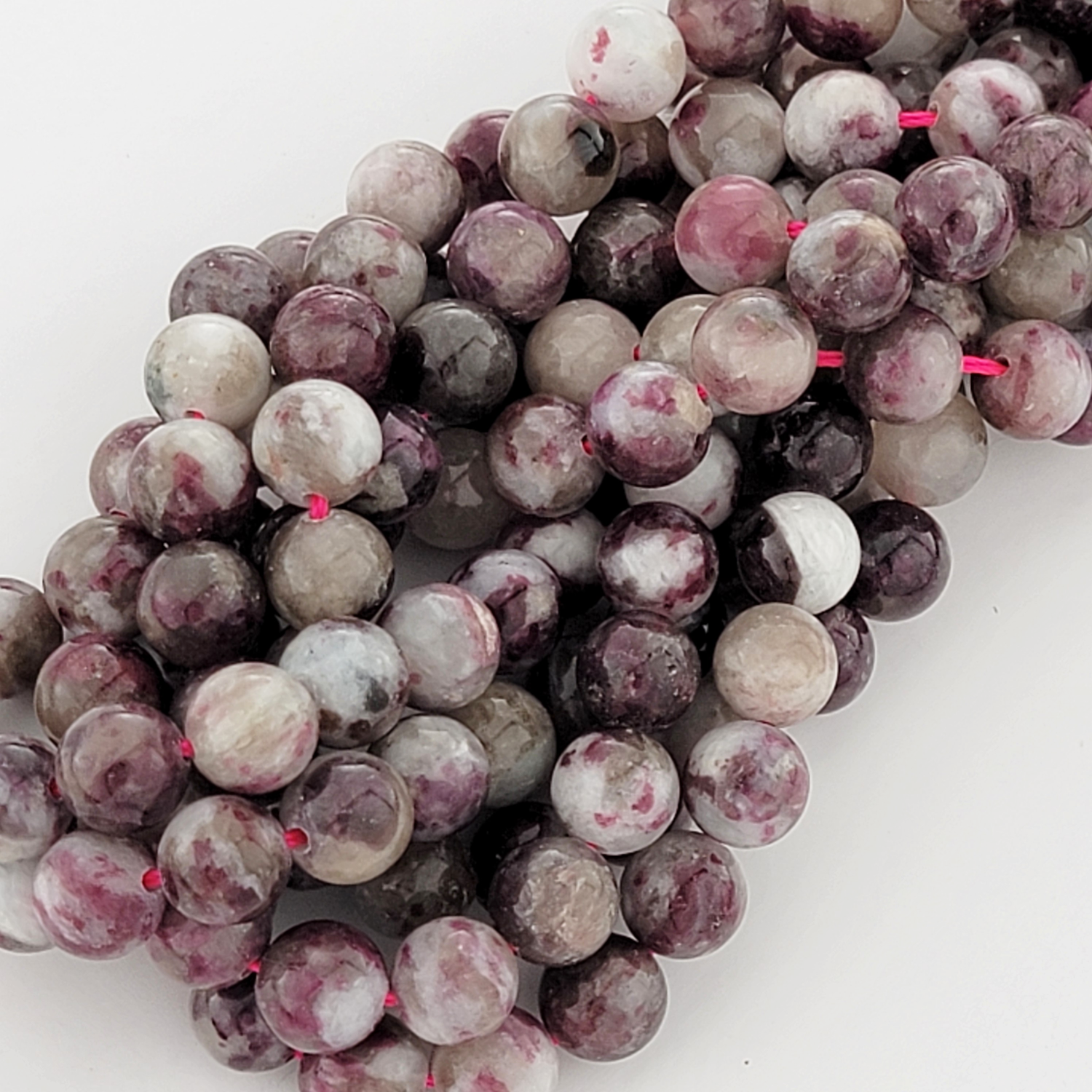 Plum Tourmaline Natural Smooth Round Beads