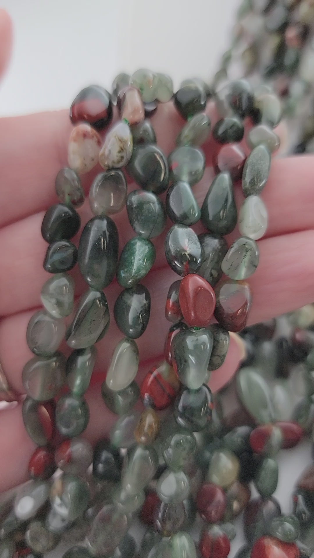 African Bloodstone Nugget Stone Beads