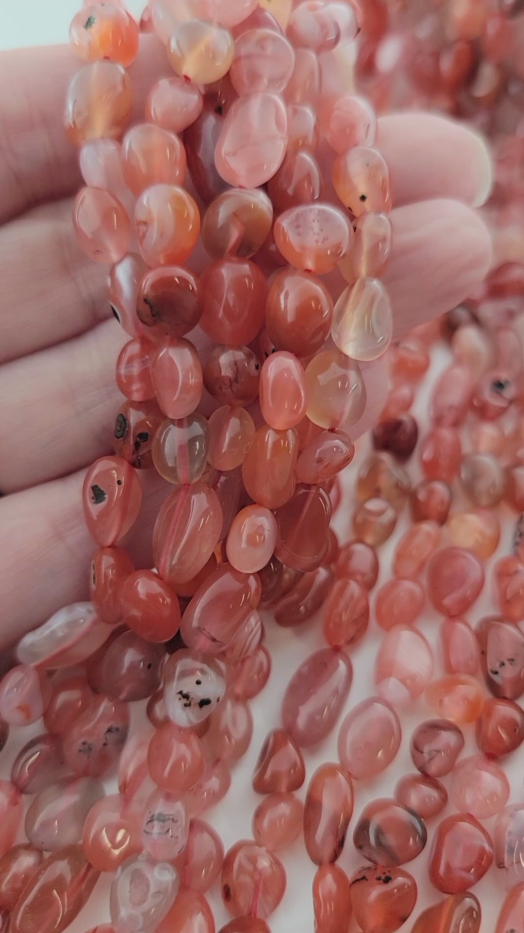 Red Agate Nugget Stone Beads