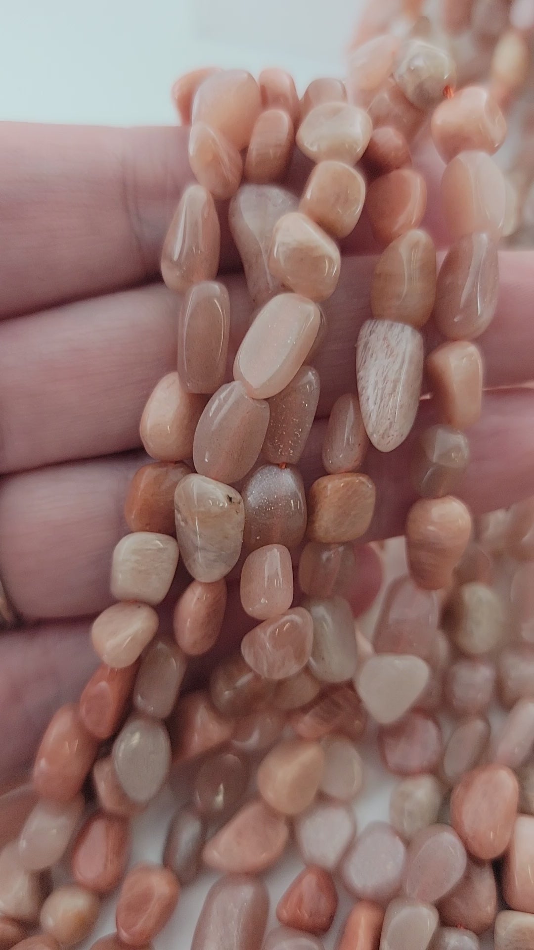 Peach Sunstone Nugget Stone Beads
