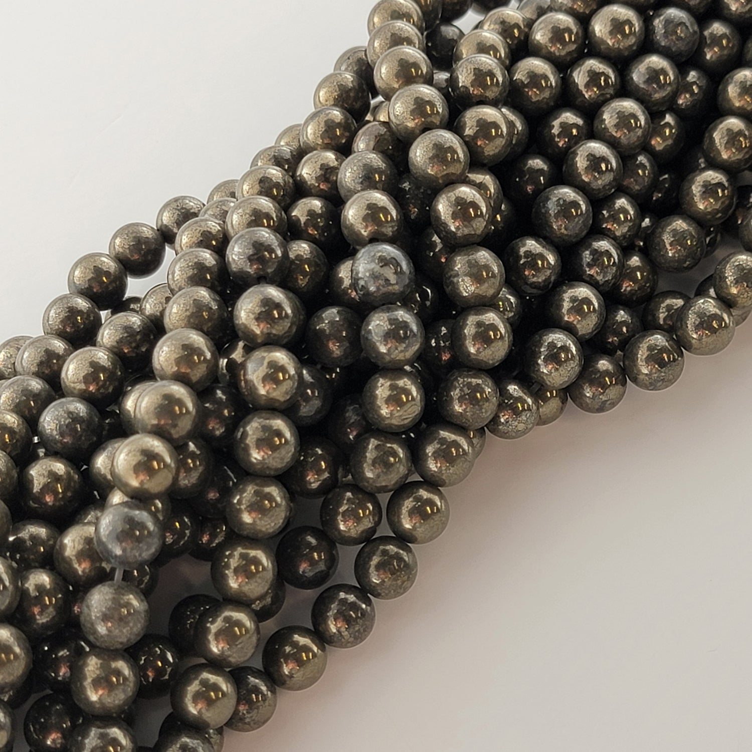 Pyrite Natural Smooth Round Beads