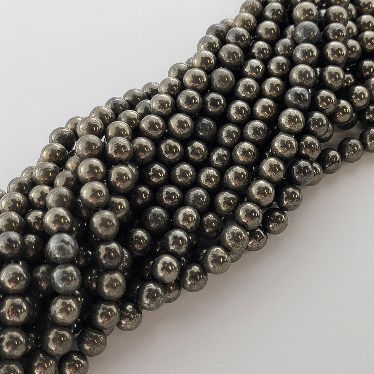 Pyrite Natural Smooth Round Beads